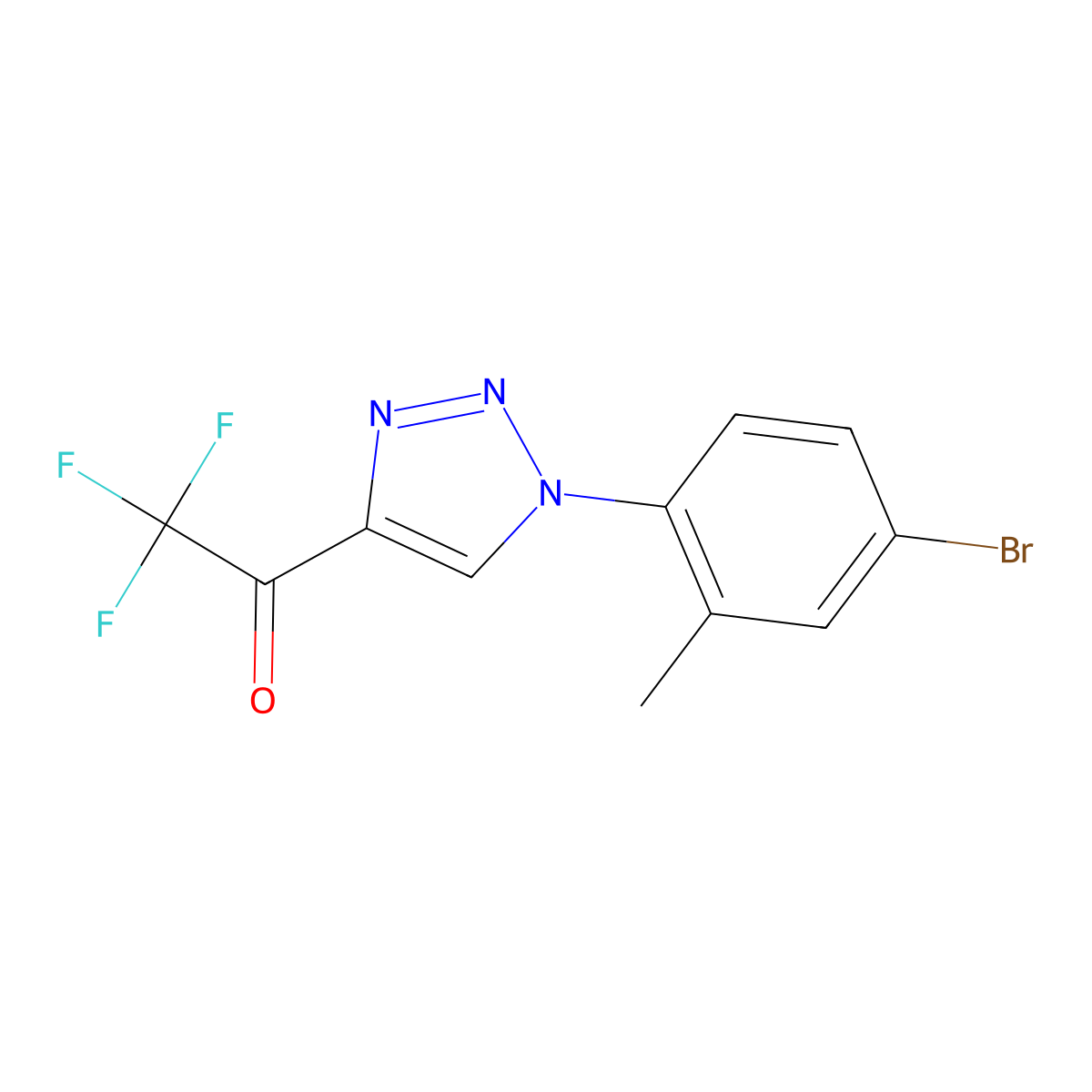 1-[1-(4-bromo-2-methylphenyl)-1H-1,2,3-triazol-4-yl]-2,2,2-trifluoroethan-1-one molecular structure, CAS 1461714-61-3