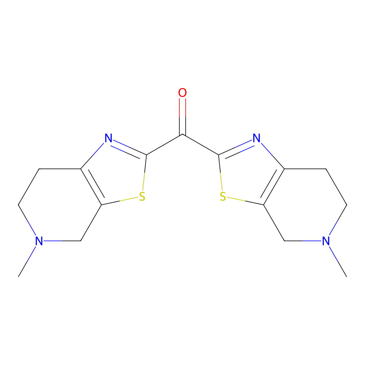 5-methyl-2-{5-methyl-4H,5H,6H,7H-[1,3]thiazolo[5,4-c]pyridine-2-carbonyl}-4H,5H,6H,7H-[1,3]thiazolo[5,4-c]pyridine molecular structure, CAS 1461714-66-8