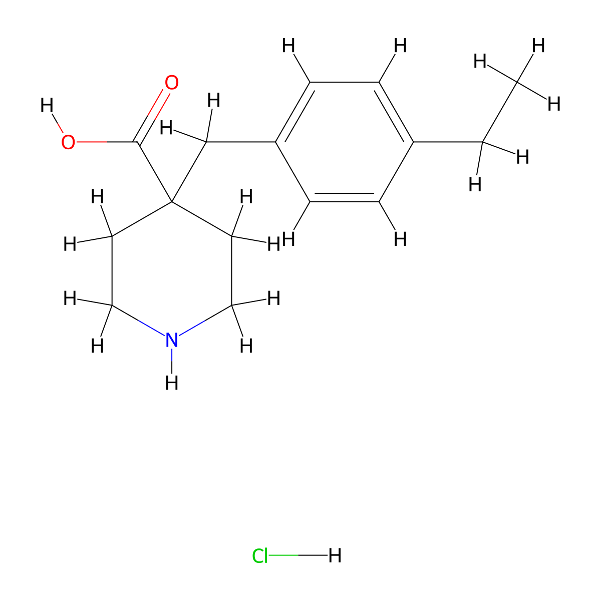 4-[(4-Ethylphenyl)methyl]piperidine-4-carboxylic acid hydrochloride molecular structure, CAS 1461714-72-6