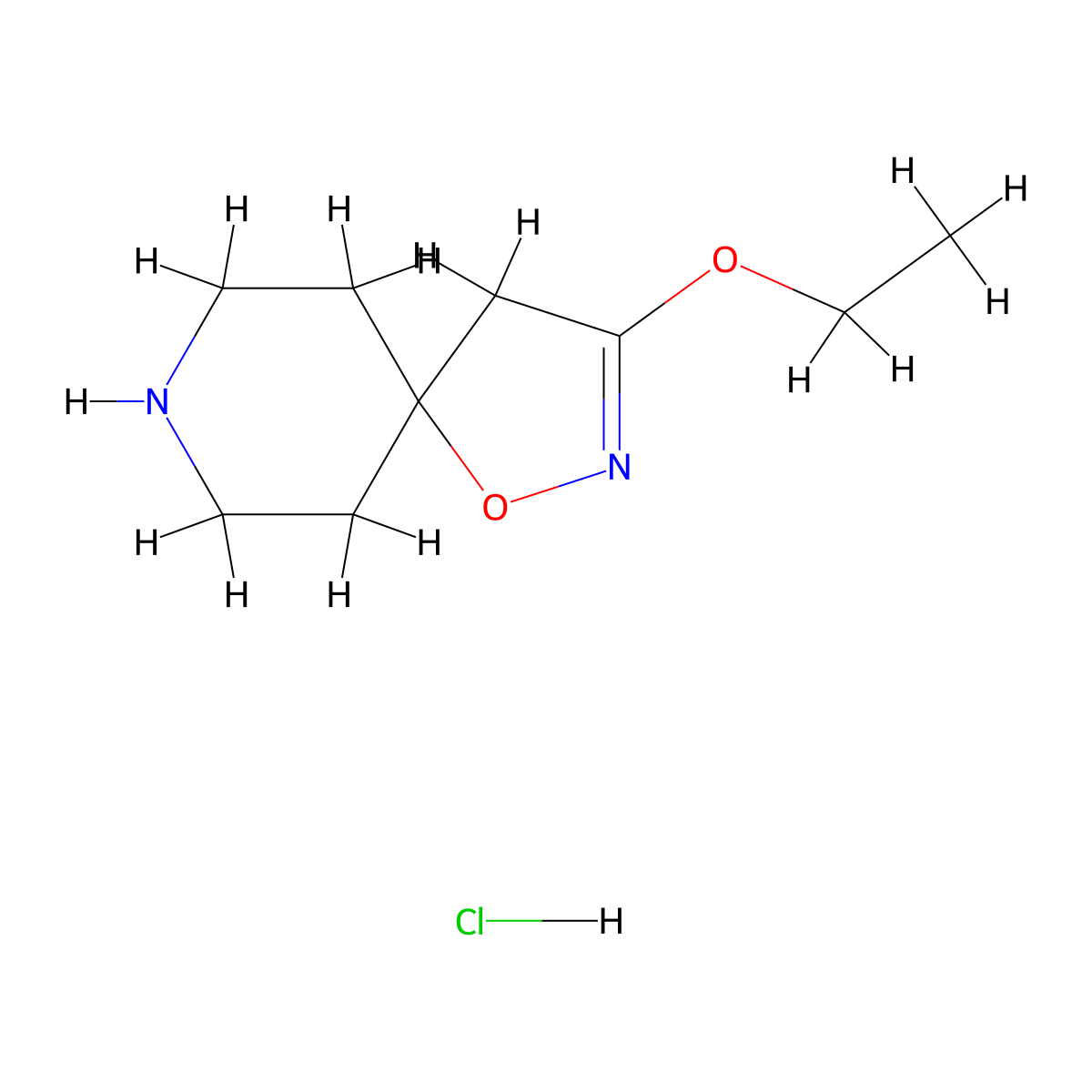 3-Ethoxy-1-oxa-2,8-diazaspiro[4.5]dec-2-ene hydrochloride molecular structure, CAS 1461714-76-0
