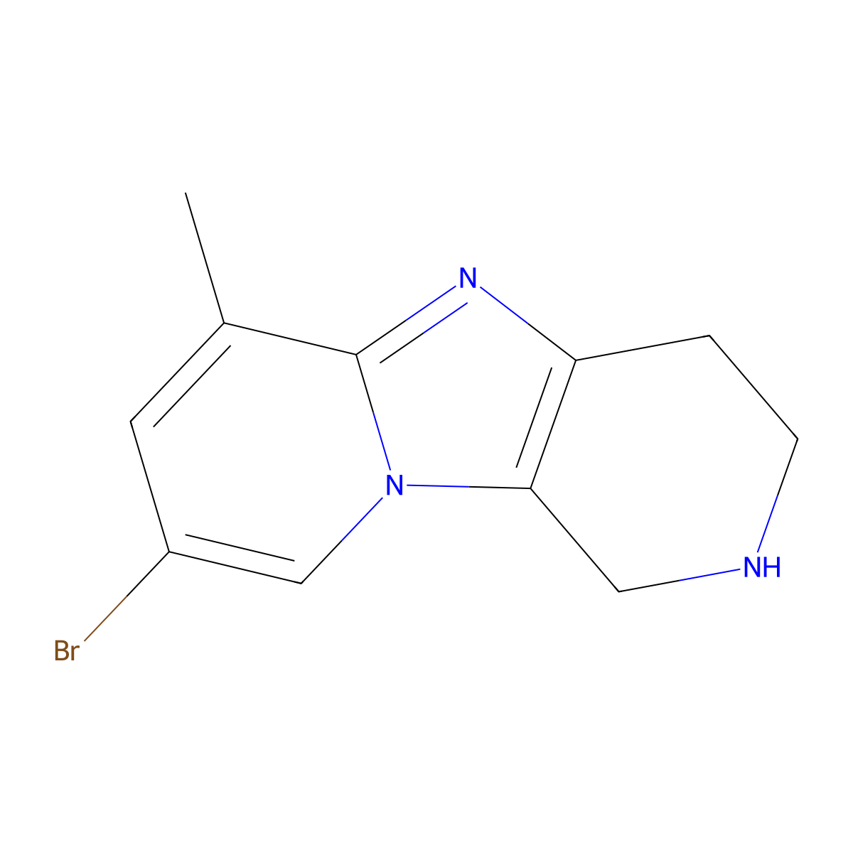 12-Bromo-10-methyl-1,4,8-triazatricyclo[7.4.0.0,2,7]trideca-2(7),8,10,12-tetraene molecular structure, CAS 1461714-78-2
