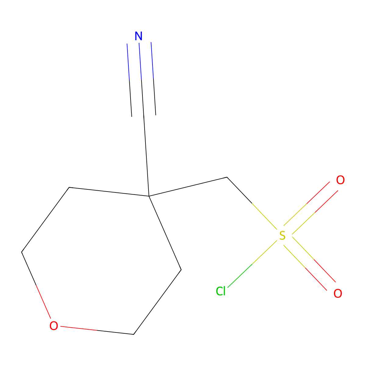 (4-Cyanooxan-4-yl)methanesulfonyl chloride molecular structure, CAS 1461714-83-9