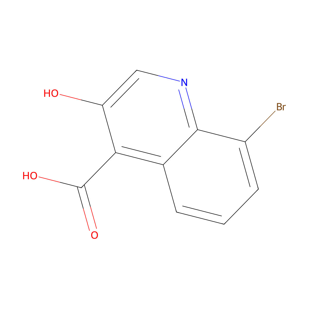 8-Bromo-3-hydroxyquinoline-4-carboxylic acid molecular structure, CAS 1461714-85-1