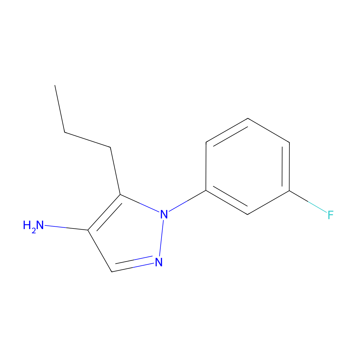 1-(3-fluorophenyl)-5-propyl-1H-pyrazol-4-amine molecular structure, CAS 1461714-86-2