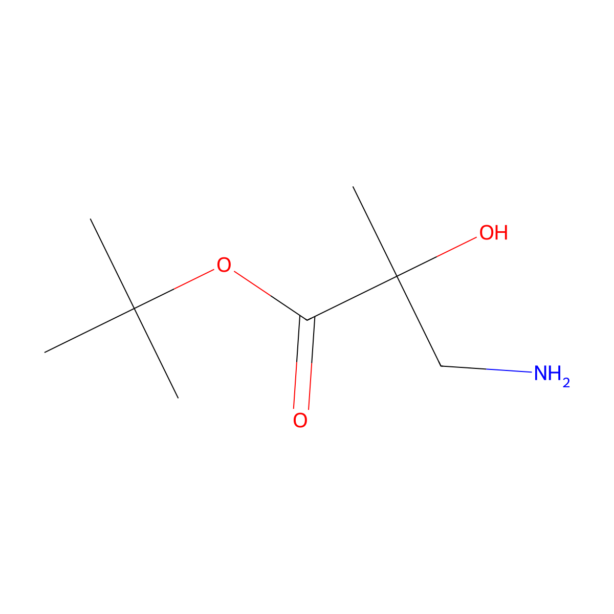 Tert-butyl 3-amino-2-hydroxy-2-methylpropanoate molecular structure, CAS 1461714-88-4