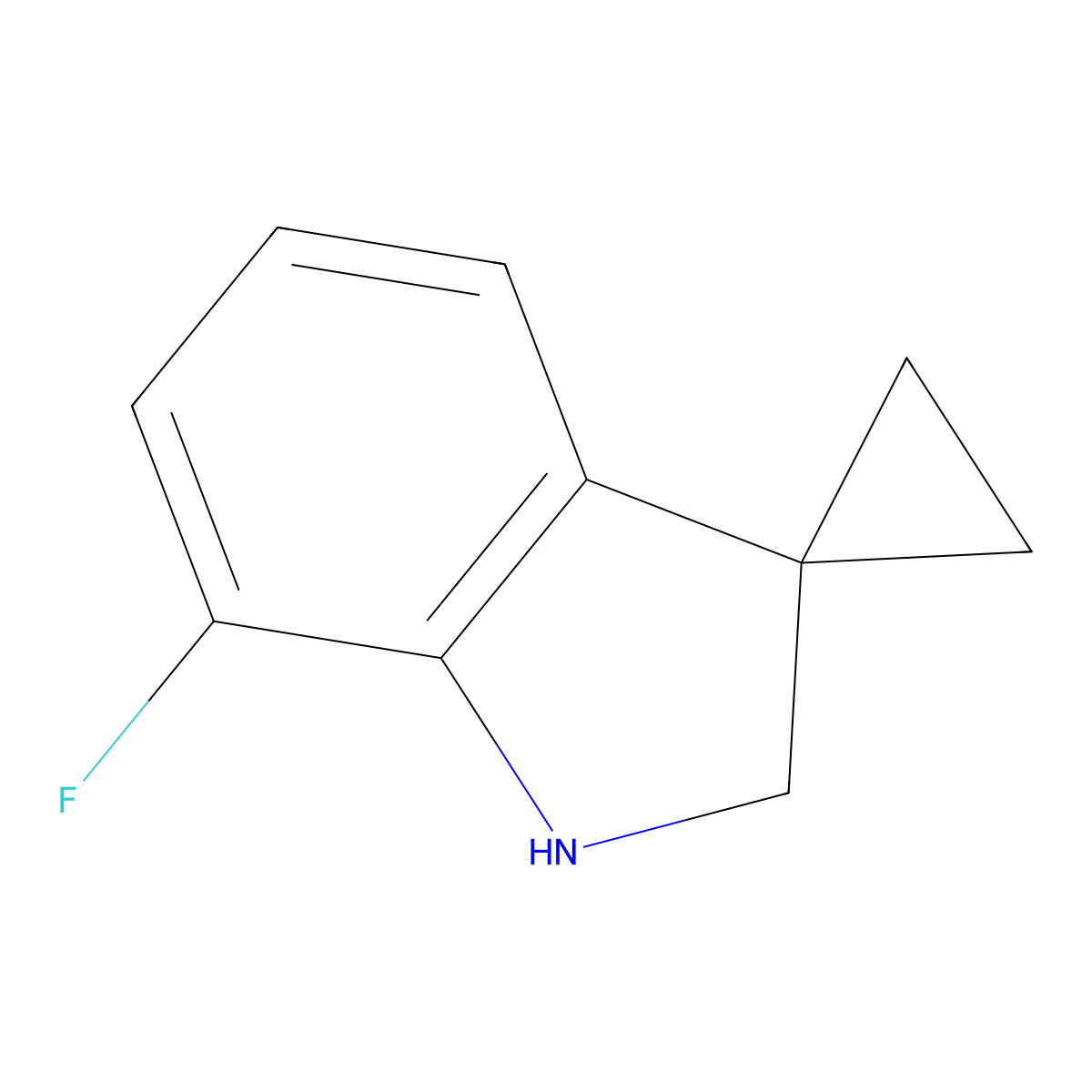 7'-Fluorospiro[cyclopropane-1,3'-indoline] molecular structure, CAS 1461714-90-8