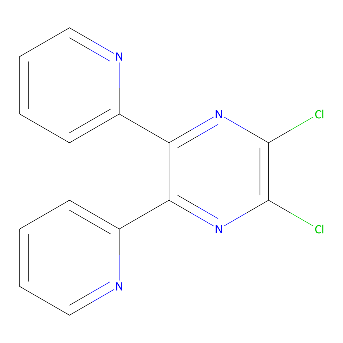 2,3-Dichloro-5,6-bis(pyridin-2-yl)pyrazine molecular structure, CAS 1461714-93-1