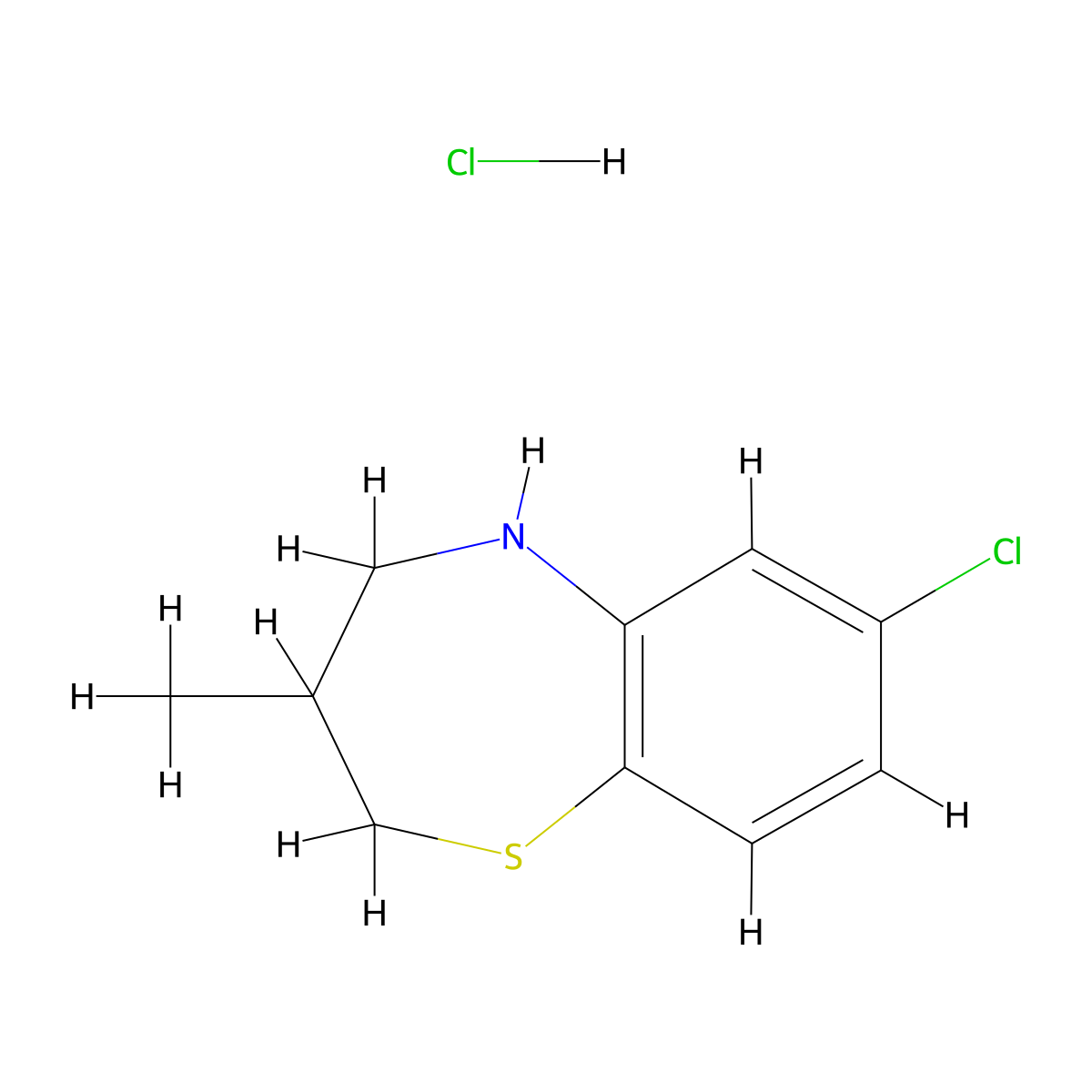 7-Chloro-3-methyl-2,3,4,5-tetrahydro-1,5-benzothiazepine hydrochloride molecular structure, CAS 1461714-94-2