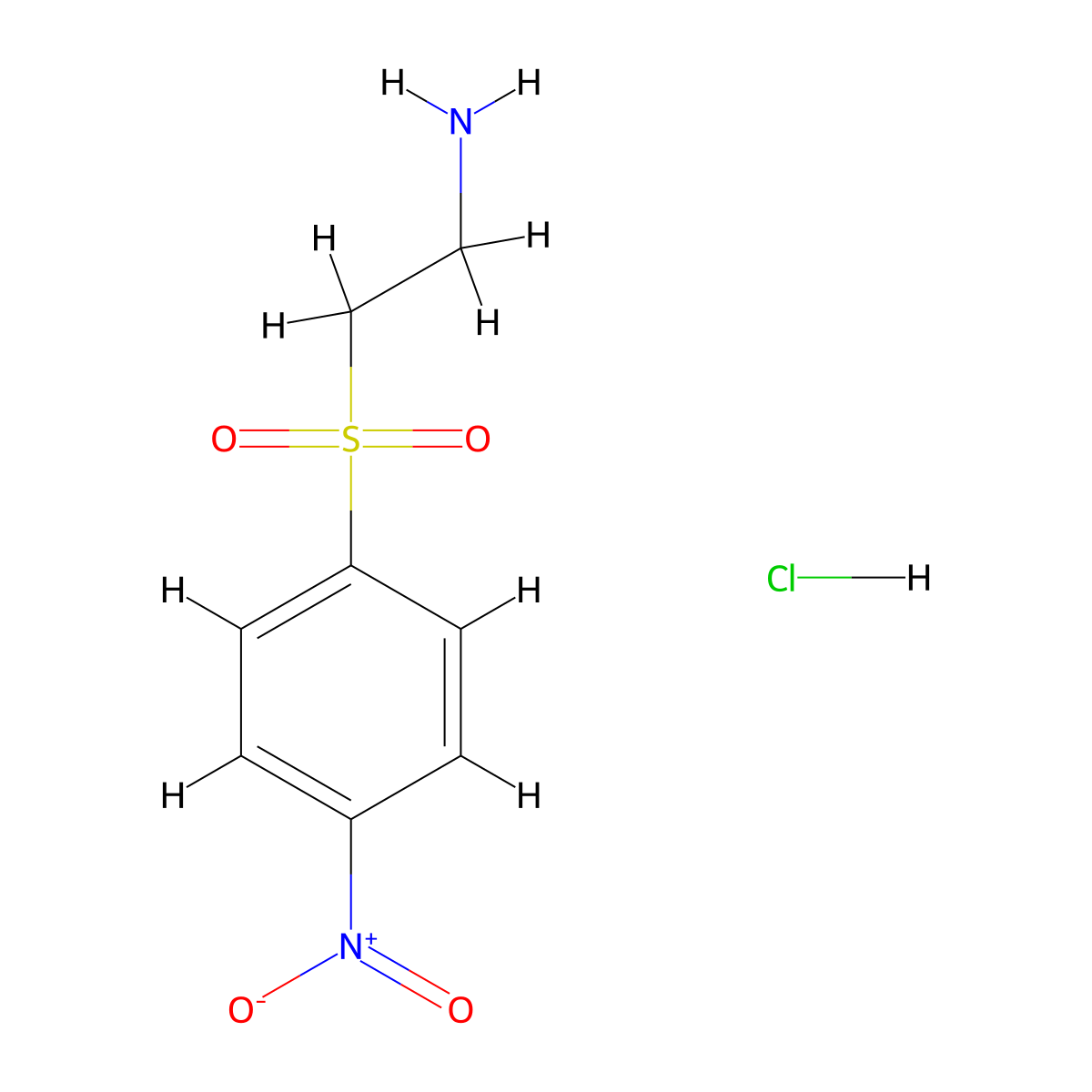 2-(4-Nitrobenzenesulfonyl)ethan-1-amine hydrochloride molecular structure, CAS 1461714-95-3