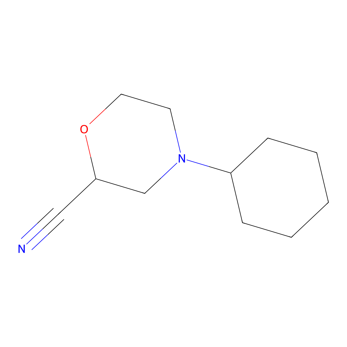 4-Cyclohexylmorpholine-2-carbonitrile molecular structure, CAS 1461714-97-5