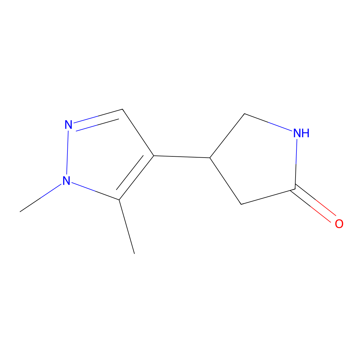 4-(1,5-dimethyl-1H-pyrazol-4-yl)pyrrolidin-2-one molecular structure, CAS 1461714-99-7
