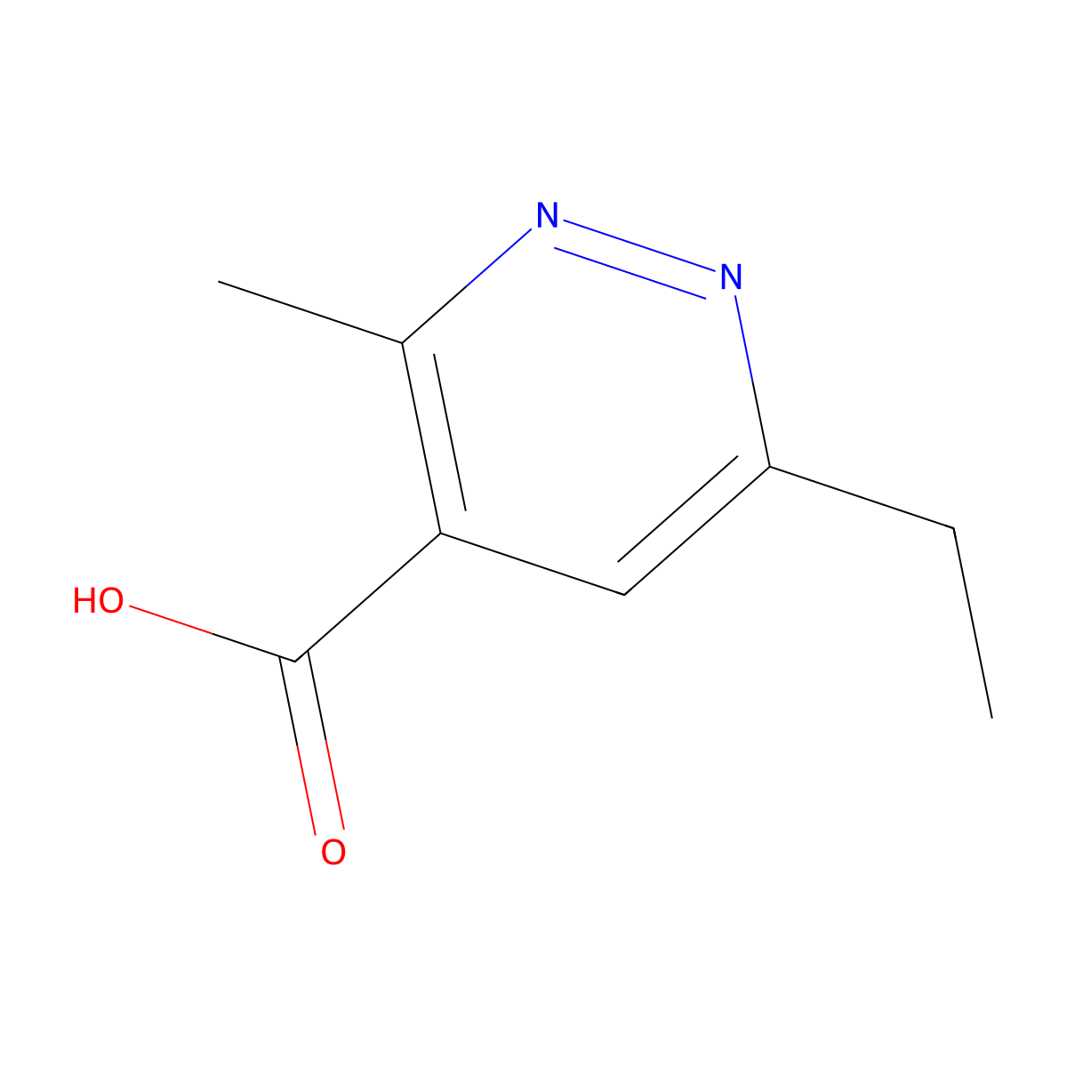 6-Ethyl-3-methylpyridazine-4-carboxylic acid molecular structure, CAS 1461715-00-3