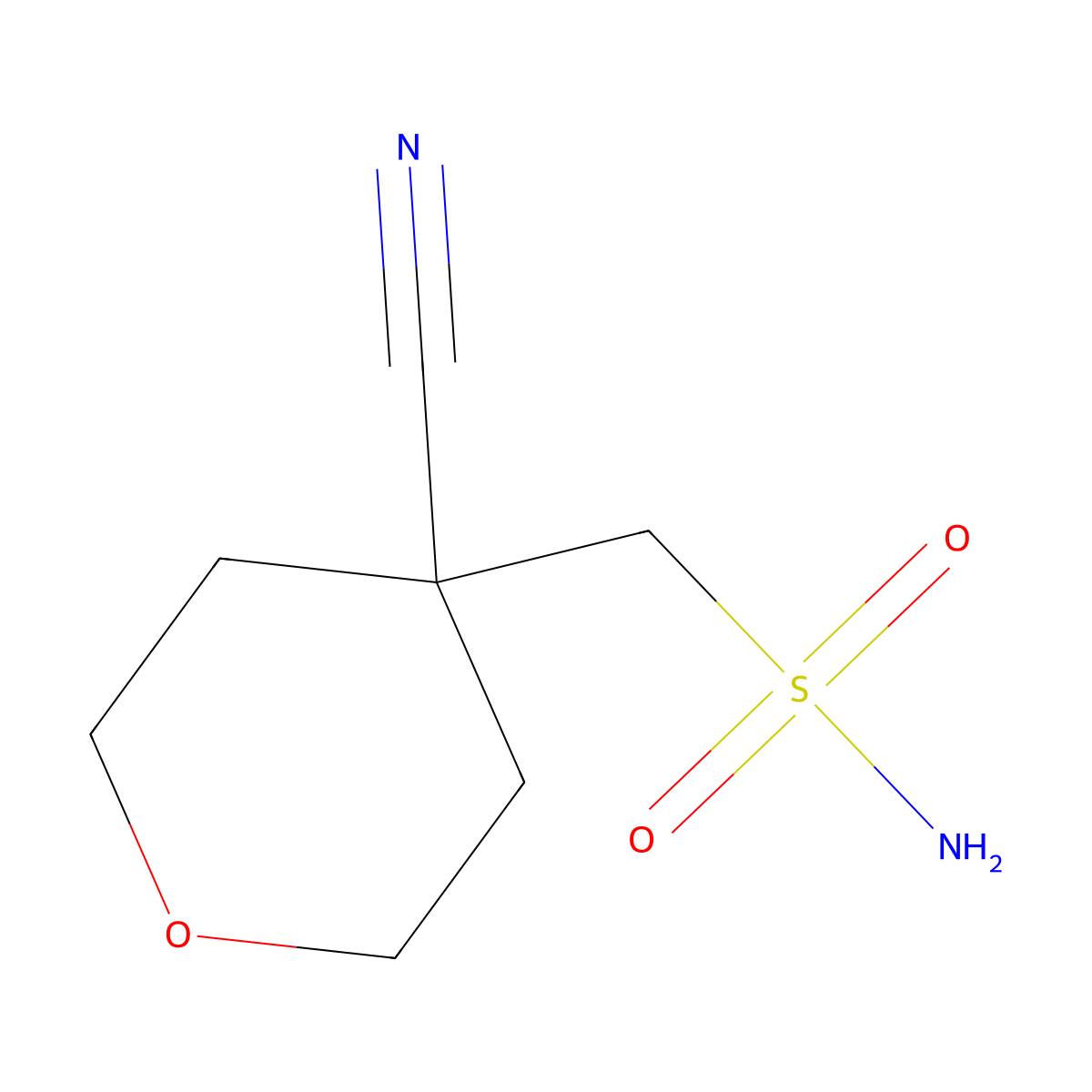(4-Cyanooxan-4-yl)methanesulfonamide molecular structure, CAS 1461715-01-4