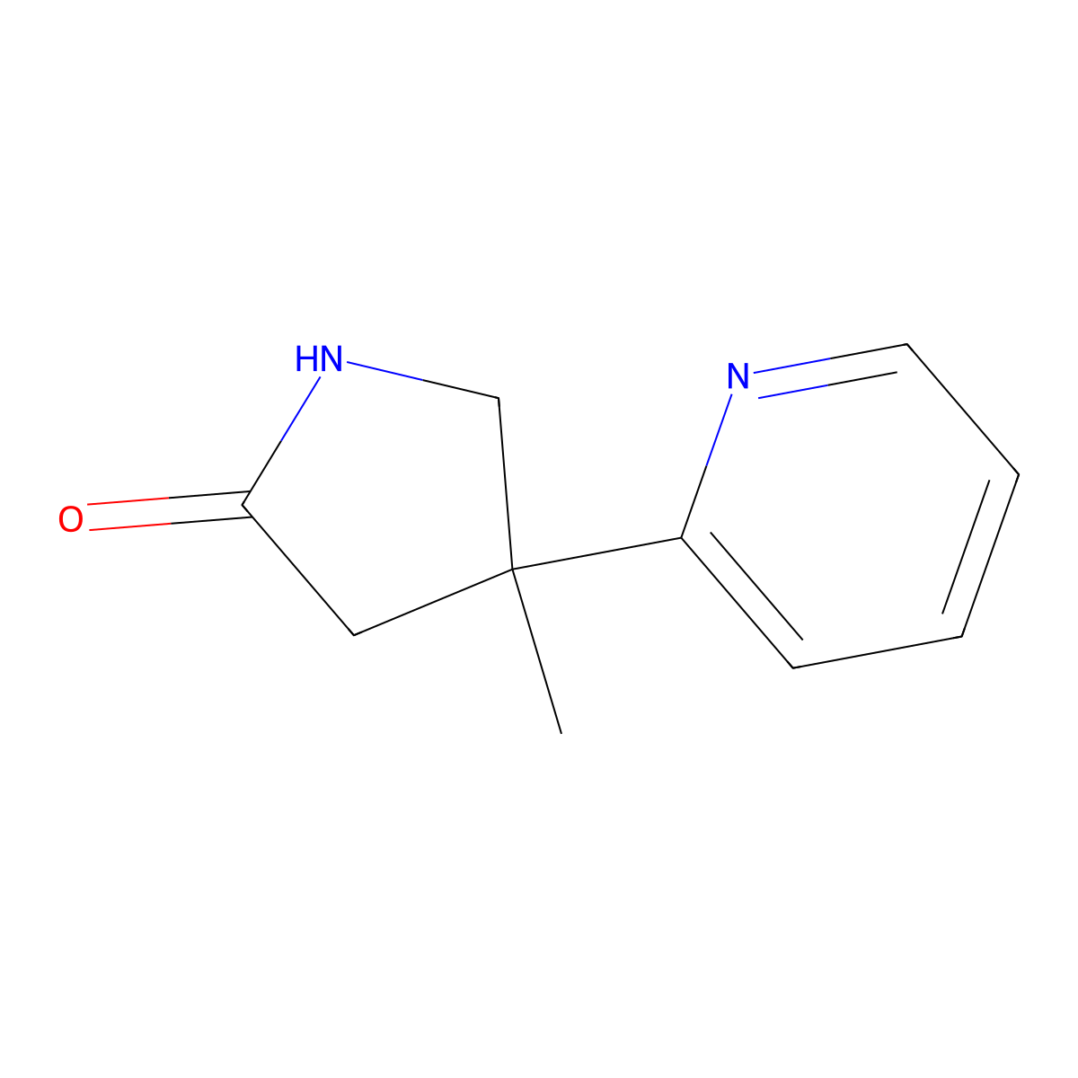 4-Methyl-4-(pyridin-2-yl)pyrrolidin-2-one molecular structure, CAS 1461715-03-6