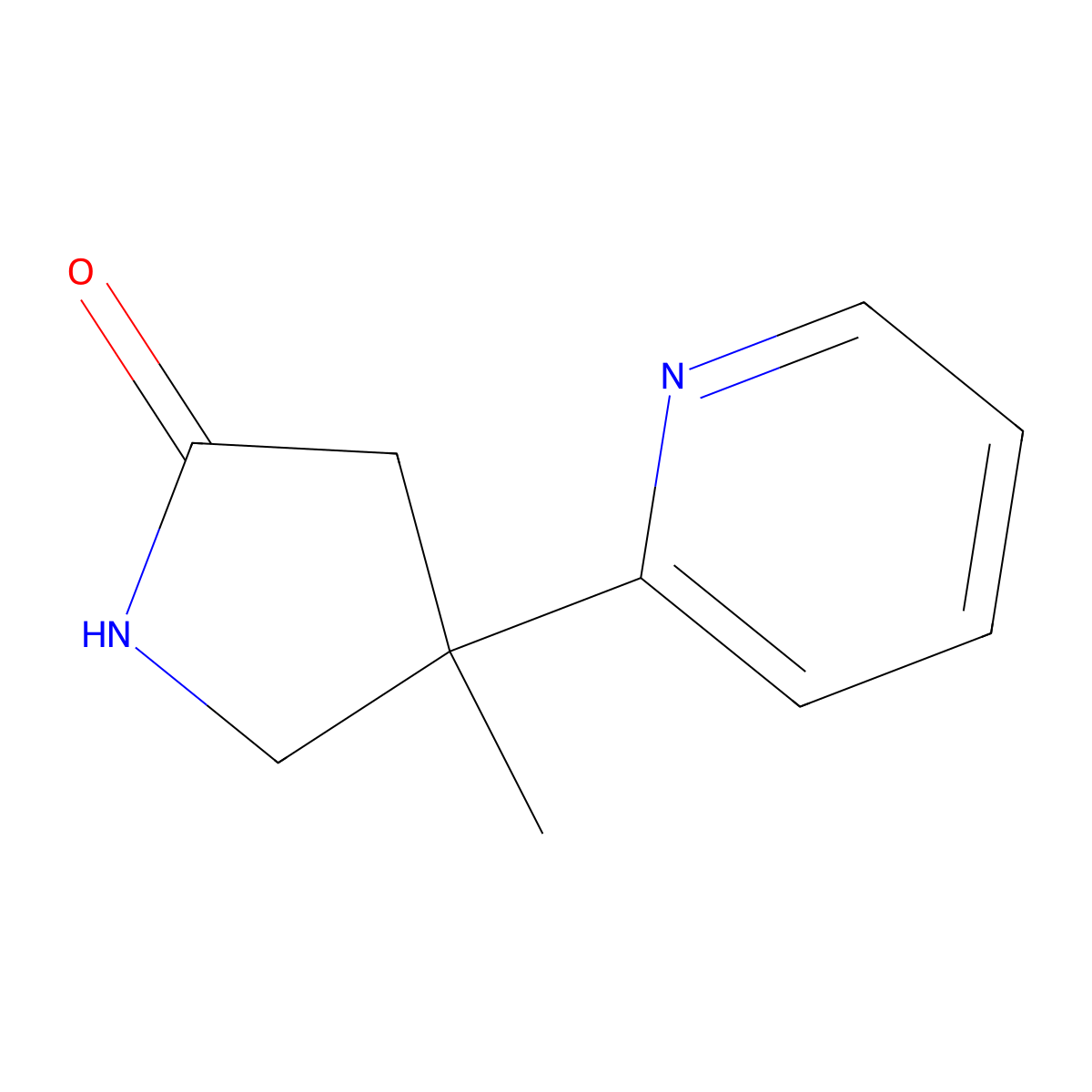 4-Methyl-4-(pyridin-2-yl)pyrrolidin-2-one molecular structure, CAS 1461715-03-6
