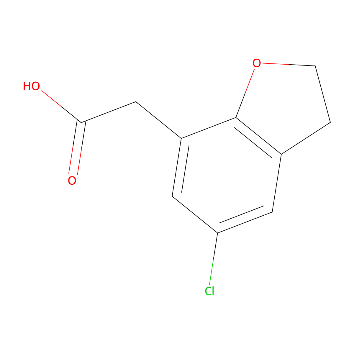 2-(5-Chloro-2,3-dihydro-1-benzofuran-7-yl)acetic acid molecular structure, CAS 1461715-07-0