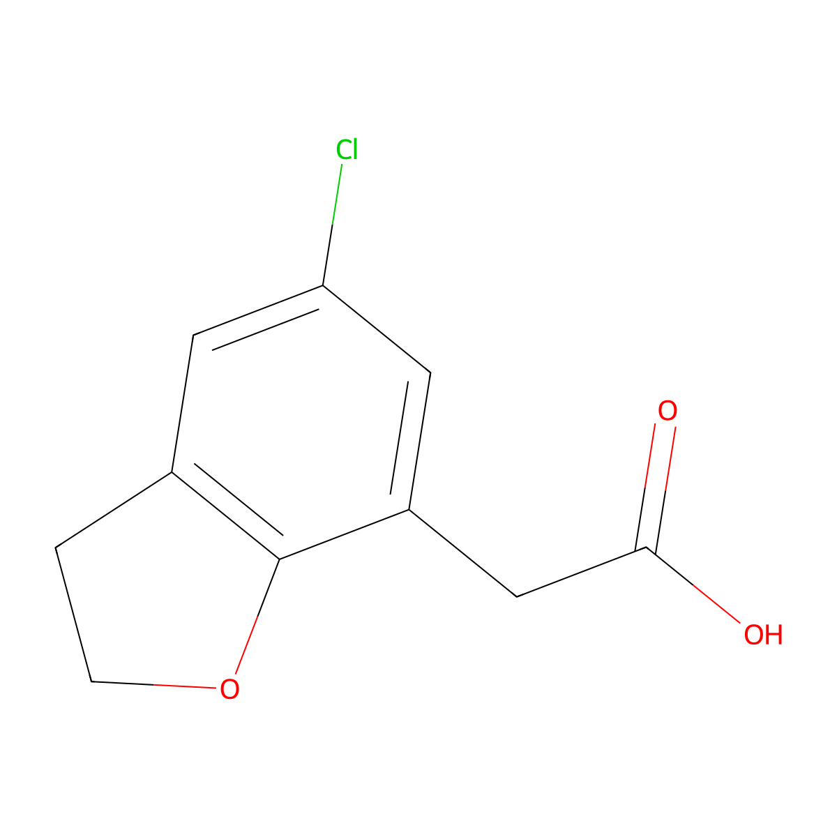 2-(5-Chloro-2,3-dihydro-1-benzofuran-7-yl)acetic acid molecular structure, CAS 1461715-07-0