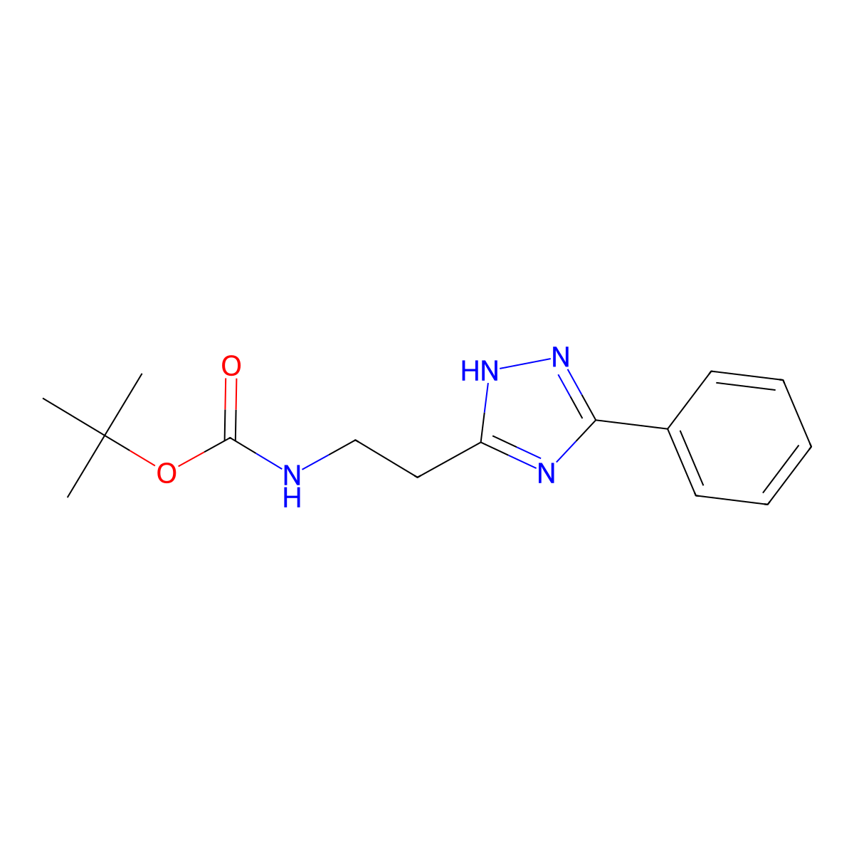 tert-Butyl (2-(5-phenyl-4H-1,2,4-triazol-3-yl)ethyl)carbamate molecular structure, CAS 1461715-14-9