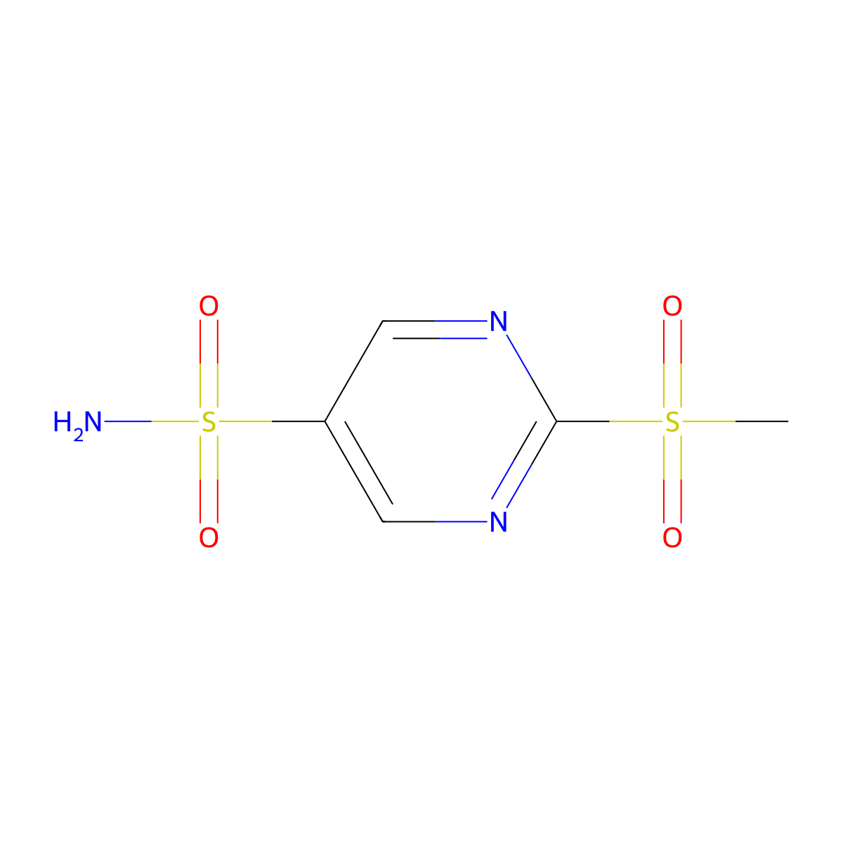 2-Methanesulfonylpyrimidine-5-sulfonamide molecular structure, CAS 1461715-20-7