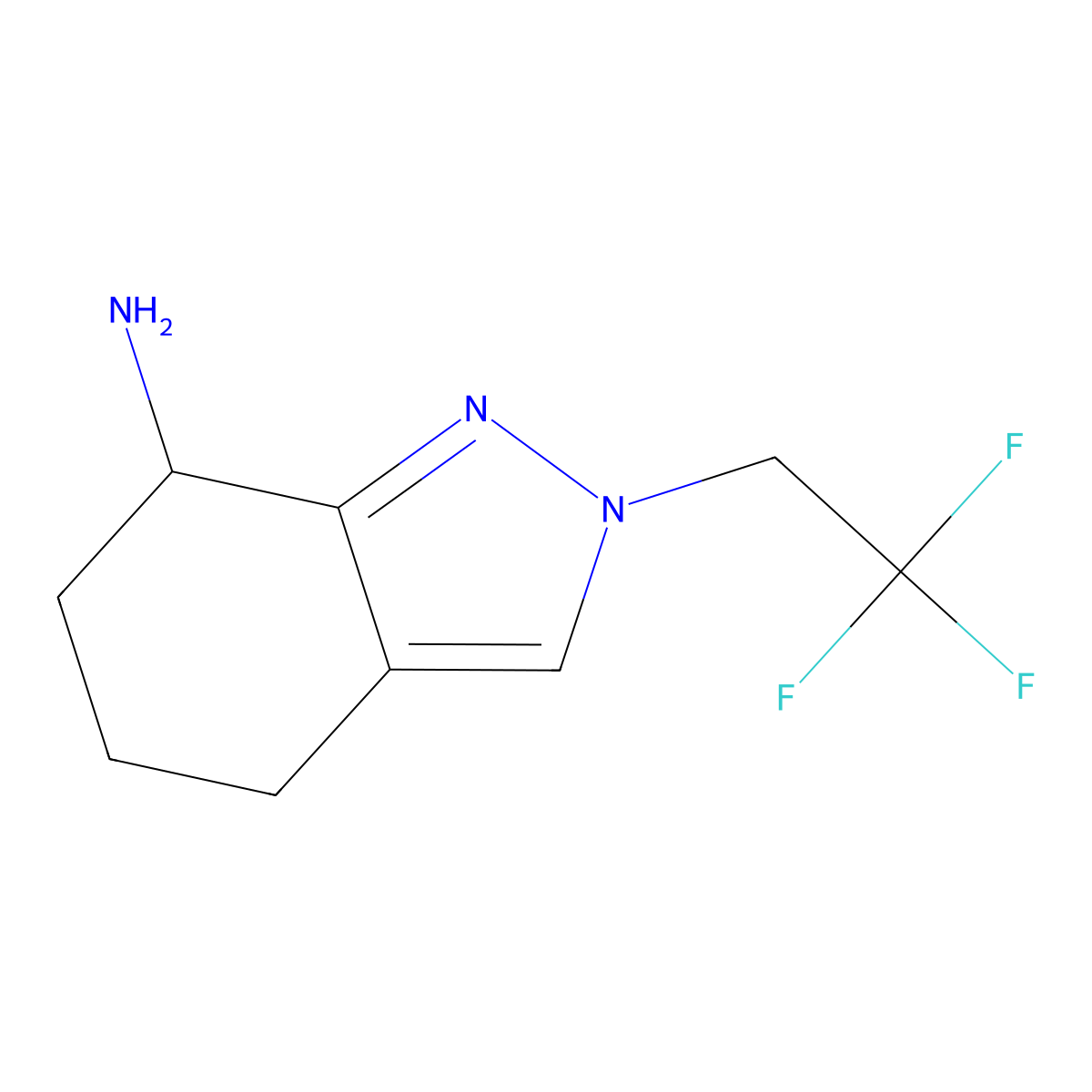 2-(2,2,2-trifluoroethyl)-4,5,6,7-tetrahydro-2H-indazol-7-amine molecular structure, CAS 1461715-31-0