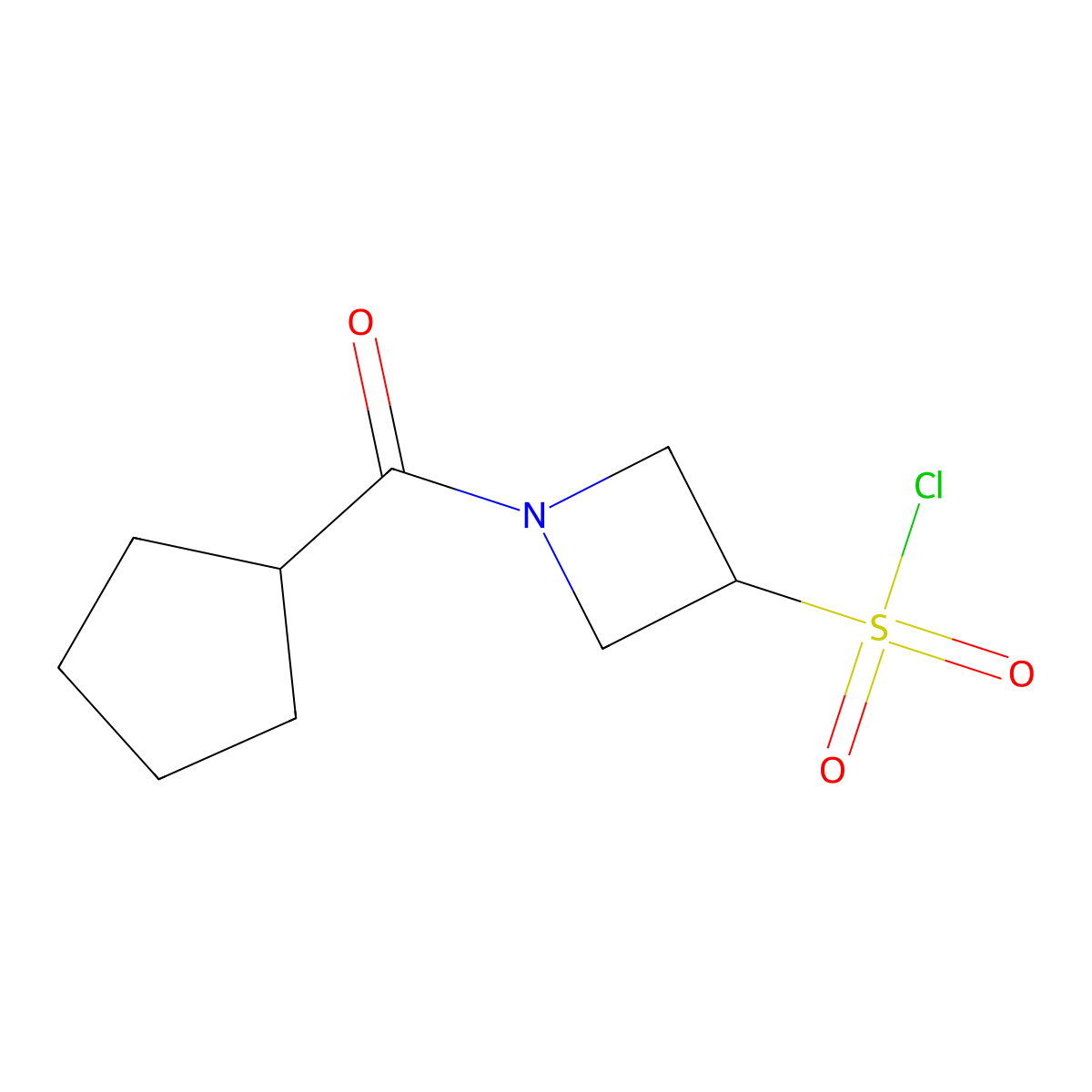 1-Cyclopentanecarbonylazetidine-3-sulfonyl chloride molecular structure, CAS 1461715-32-1