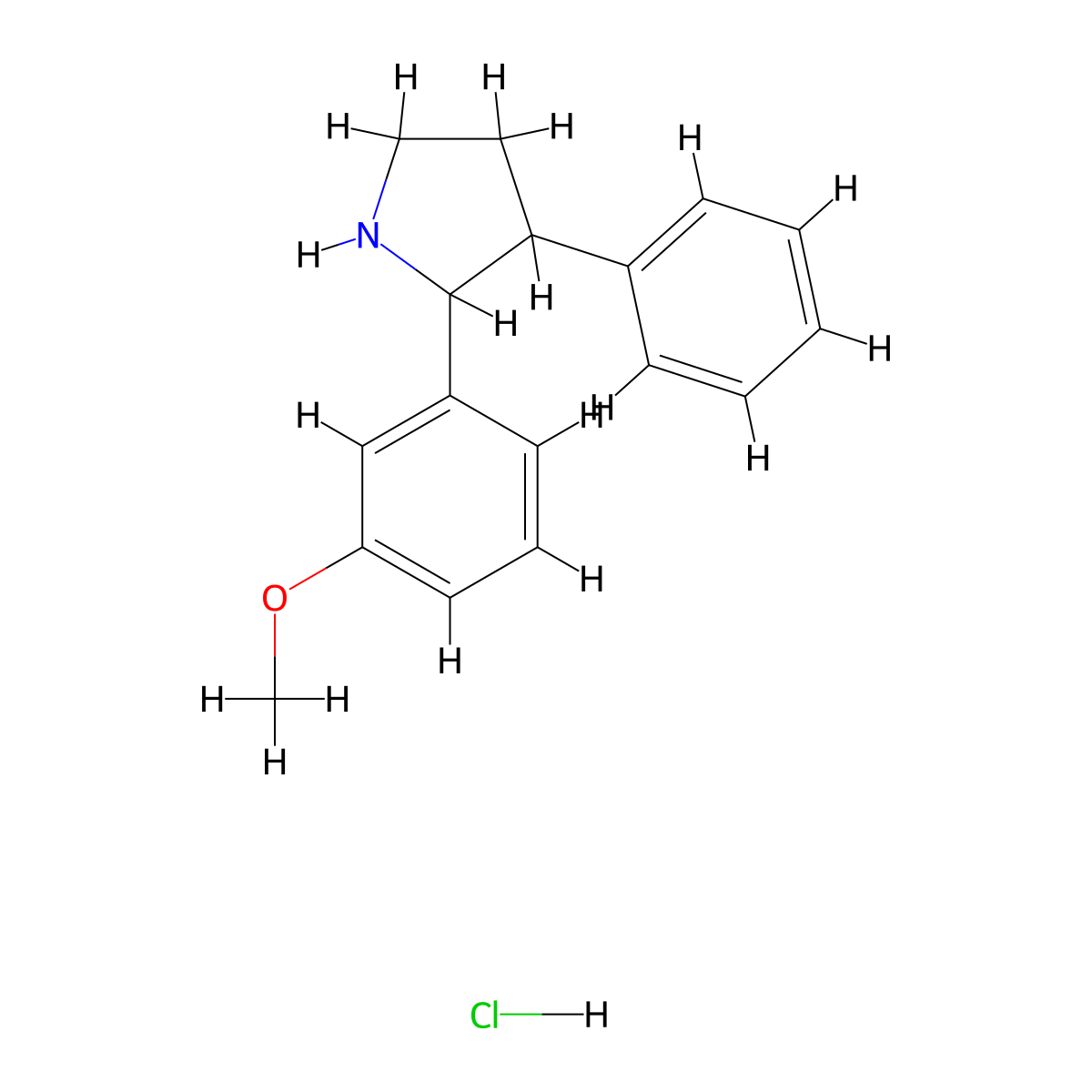 2-(3-Methoxyphenyl)-3-phenylpyrrolidine hydrochloride molecular structure, CAS 1461715-35-4