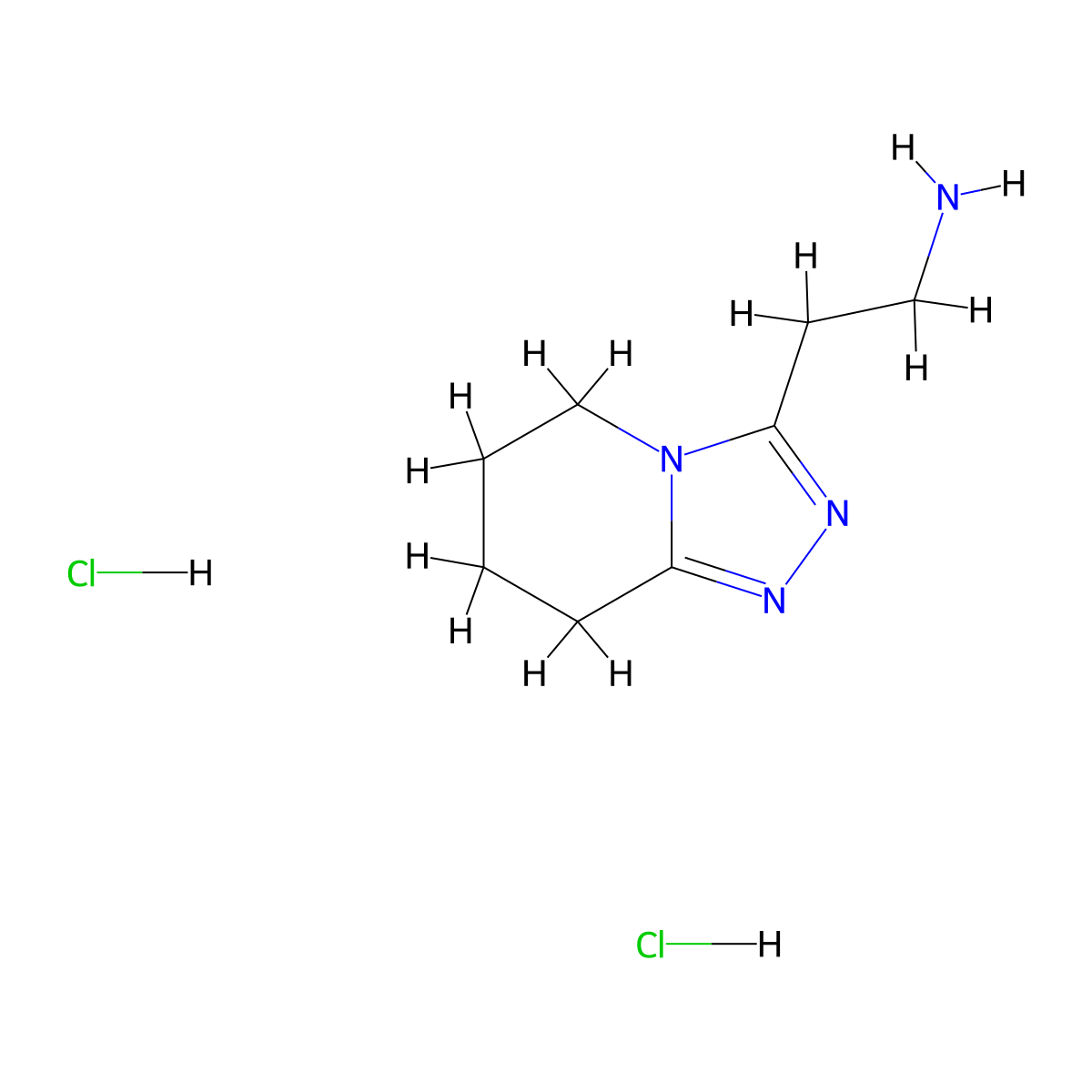 2-{5H,6H,7H,8H-[1,2,4]triazolo[4,3-a]pyridin-3-yl}ethan-1-amine dihydrochloride molecular structure, CAS 1461715-41-2