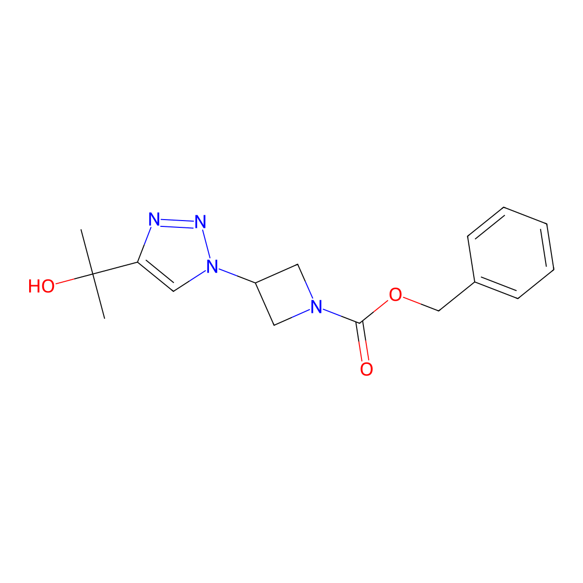 benzyl 3-[4-(2-hydroxypropan-2-yl)-1H-1,2,3-triazol-1-yl]azetidine-1-carboxylate molecular structure, CAS 1461715-42-3