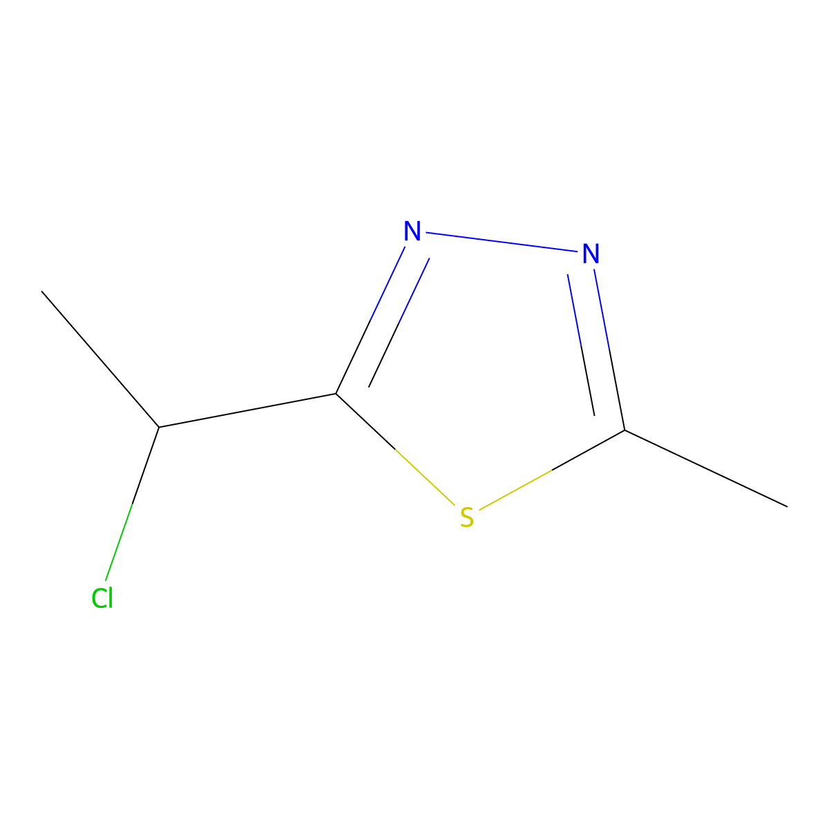2-(1-Chloroethyl)-5-methyl-1,3,4-thiadiazole molecular structure, CAS 1461715-44-5