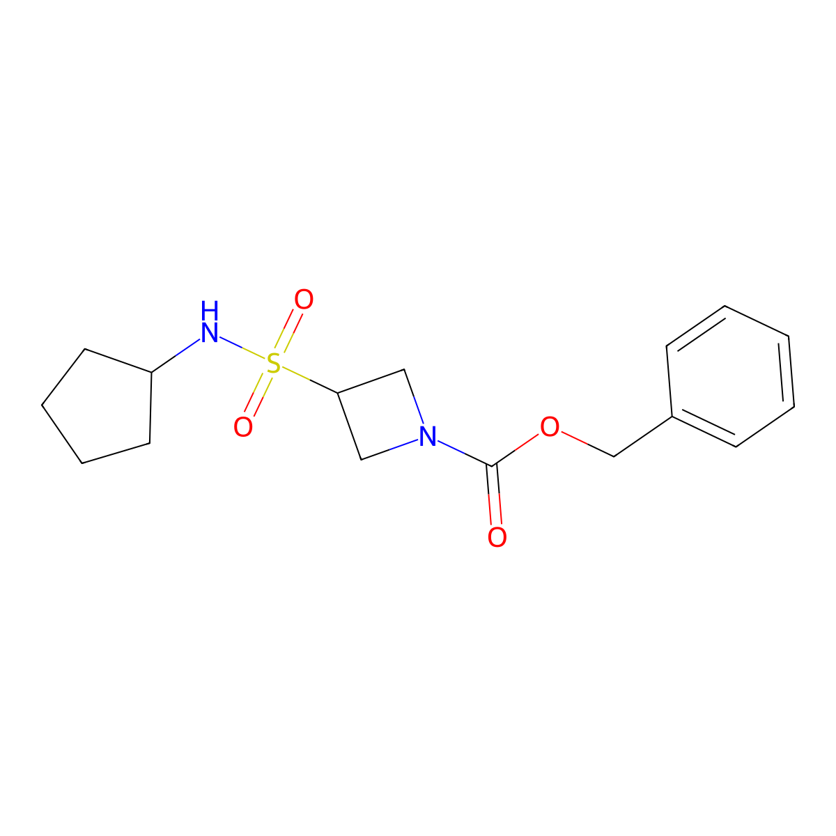 Benzyl 3-(cyclopentylsulfamoyl)azetidine-1-carboxylate molecular structure, CAS 1461715-45-6