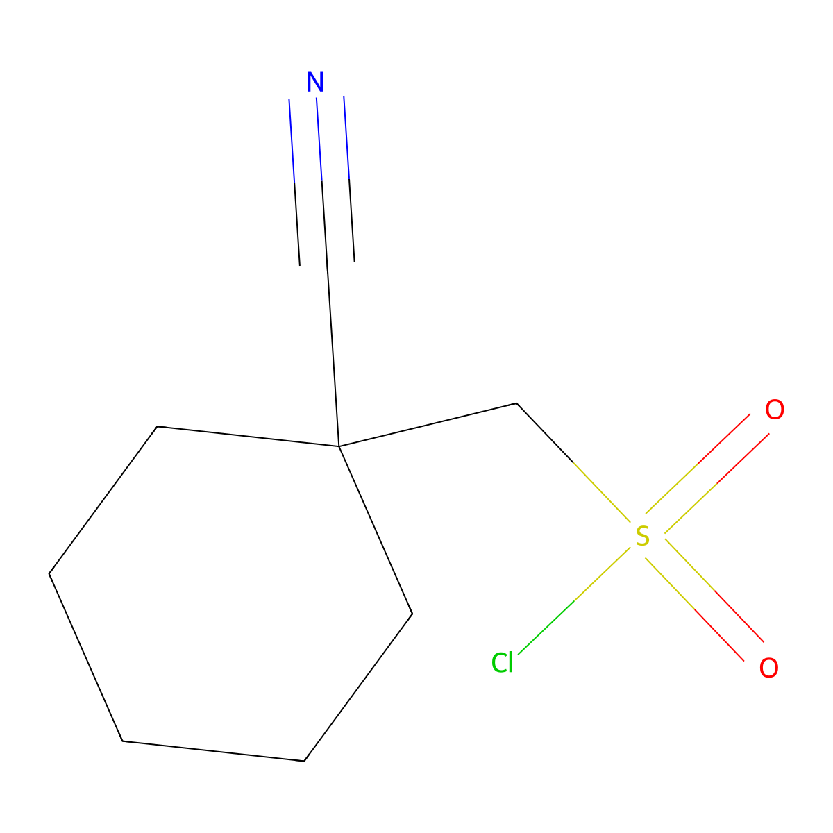 (1-Cyanocyclohexyl)methanesulfonyl chloride molecular structure, CAS 1461715-46-7