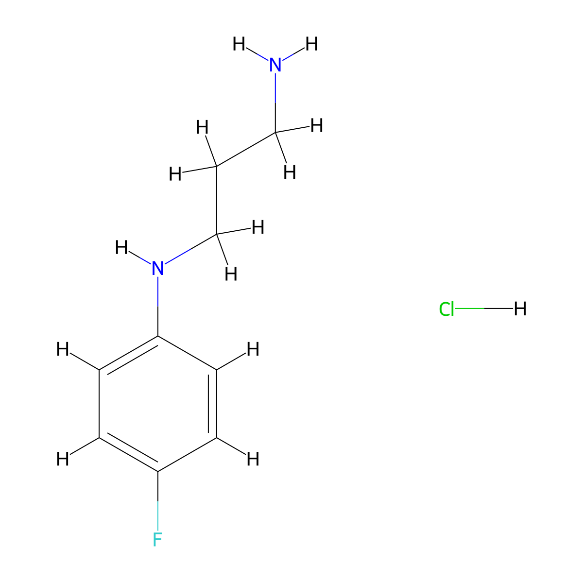 N-(3-aminopropyl)-4-fluoroaniline hydrochloride molecular structure, CAS 1461715-48-9