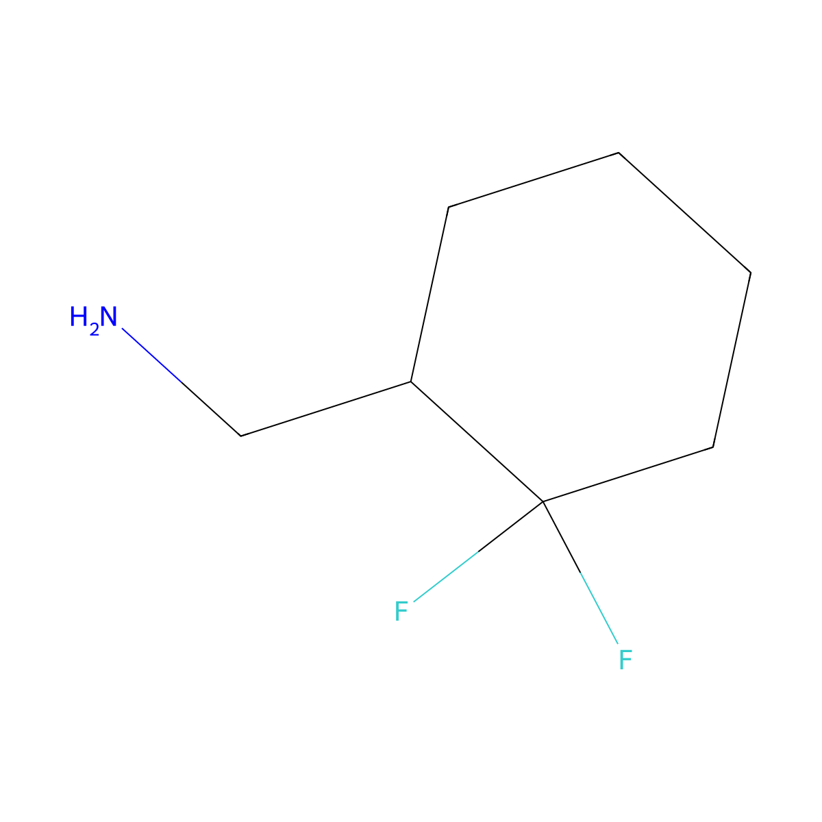 (2,2-Difluorocyclohexyl)methanamine molecular structure, CAS 1461715-53-6