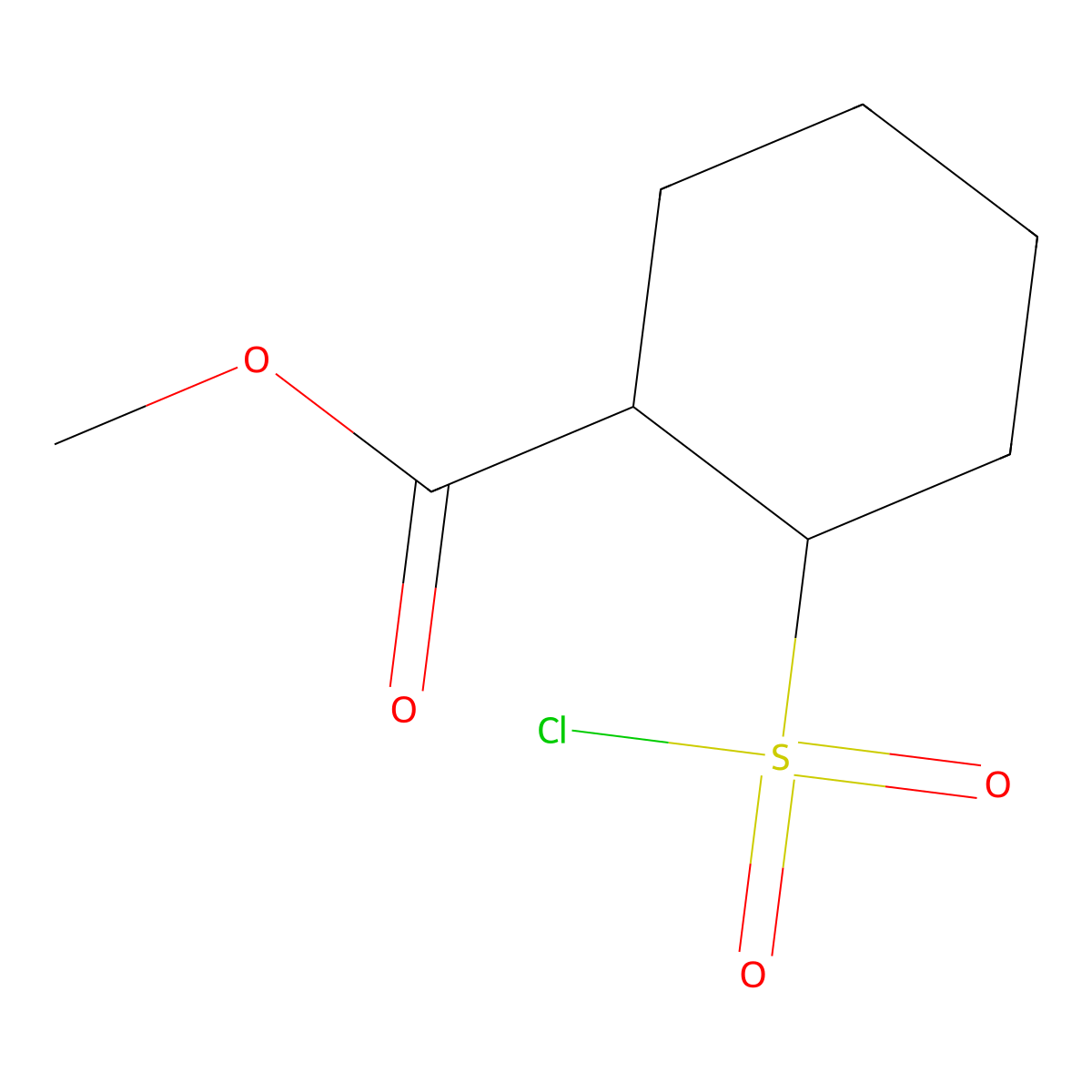Methyl 2-(chlorosulfonyl)cyclohexane-1-carboxylate molecular structure, CAS 1461715-54-7