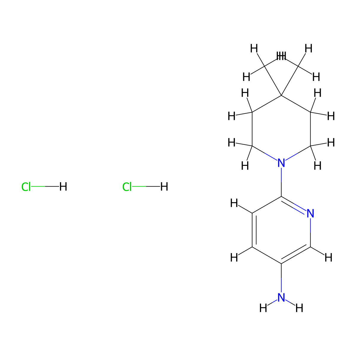 6-(4,4-Dimethylpiperidin-1-yl)pyridin-3-amine dihydrochloride molecular structure, CAS 1461715-60-5