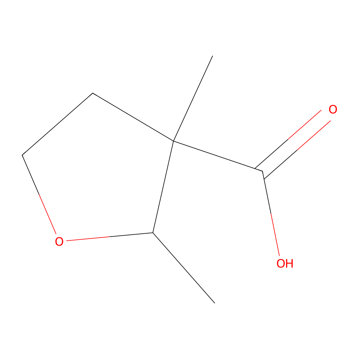 2,3-Dimethyloxolane-3-carboxylic acid molecular structure, CAS 1461715-64-9