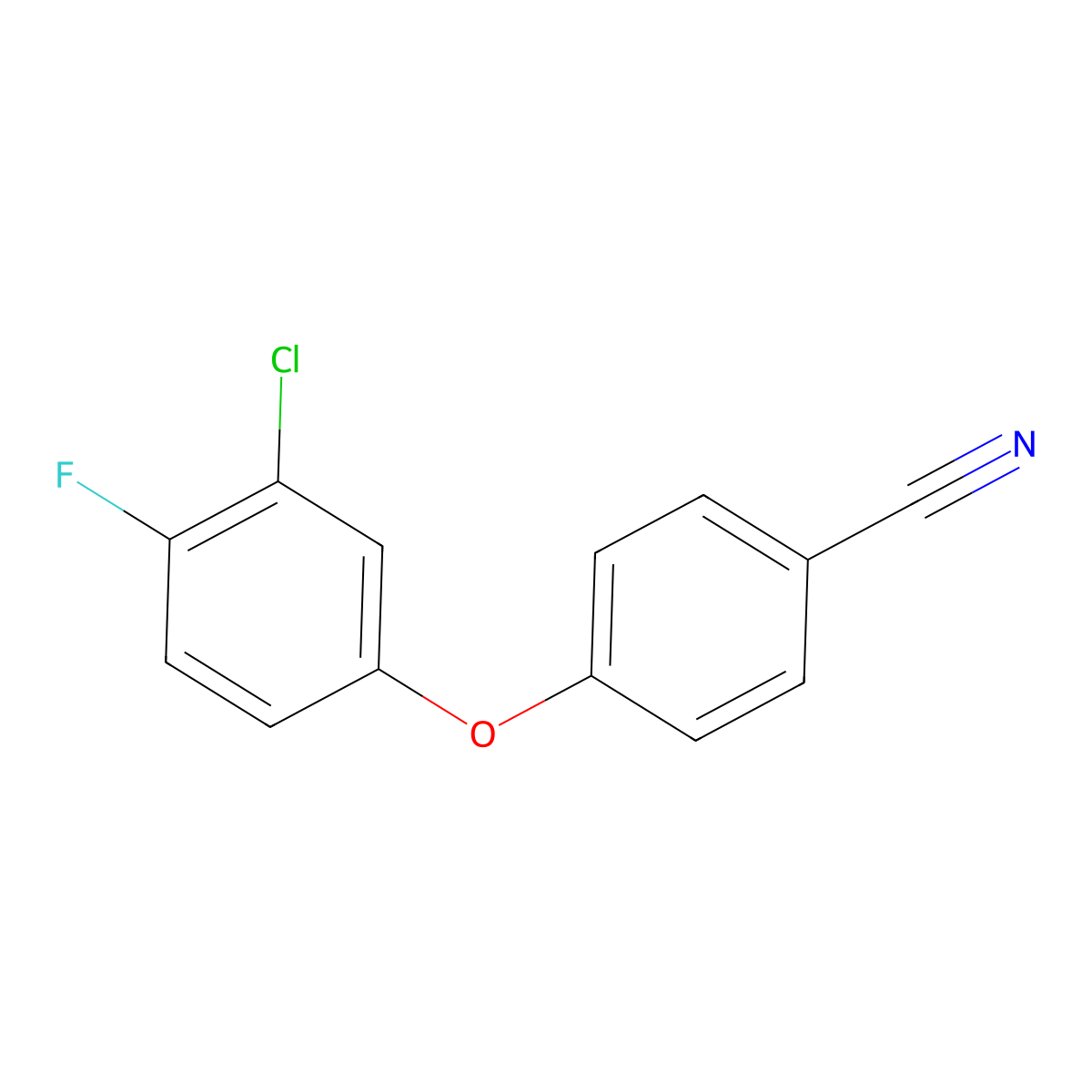 4-(3-Chloro-4-fluorophenoxy)benzonitrile molecular structure, CAS 1461715-65-0