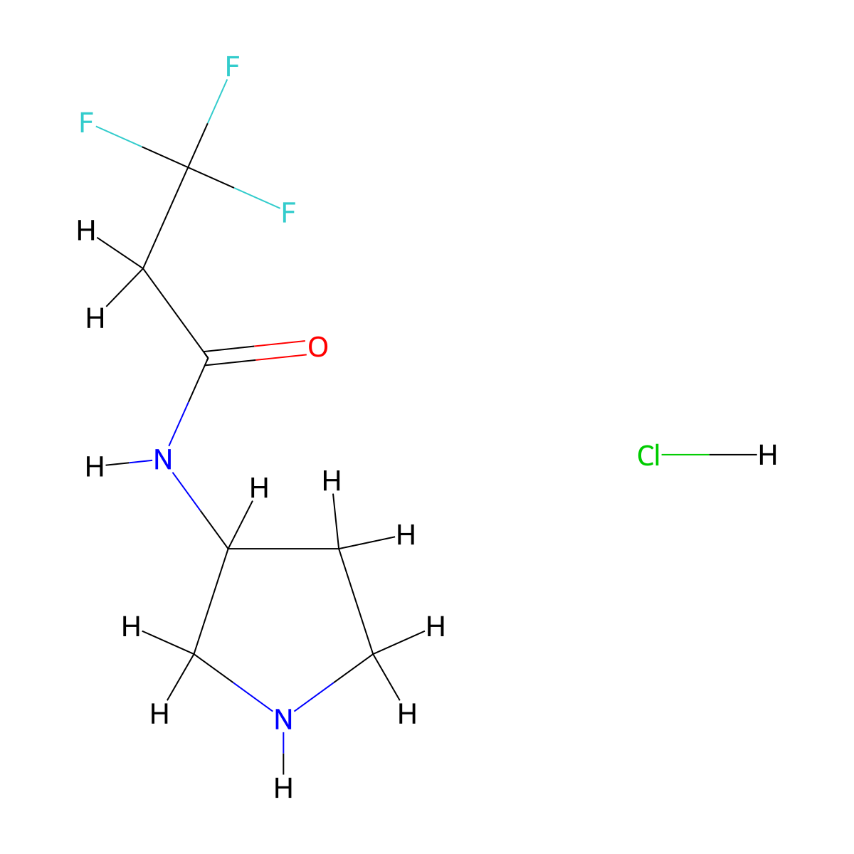 3,3,3-trifluoro-N-(pyrrolidin-3-yl)propanamide hydrochloride molecular structure, CAS 1461715-70-7