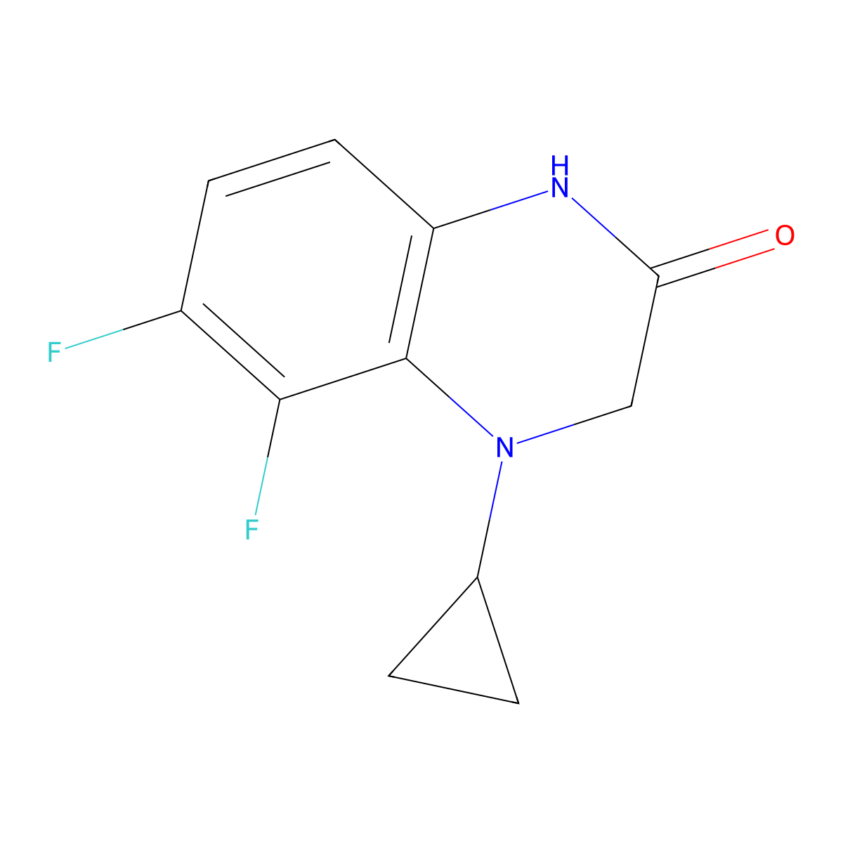 2(1H)-Quinoxalinone, 4-cyclopropyl-5,6-difluoro-3,4-dihydro- molecular structure, CAS 1461715-71-8