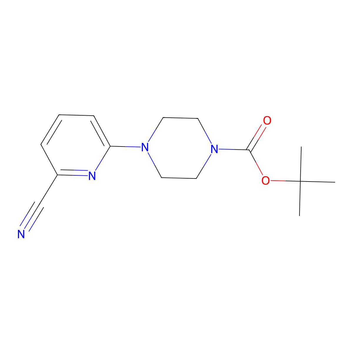 tert-Butyl 4-(6-cyanopyridin-2-yl)piperazine-1-carboxylate molecular structure, CAS 1461715-72-9