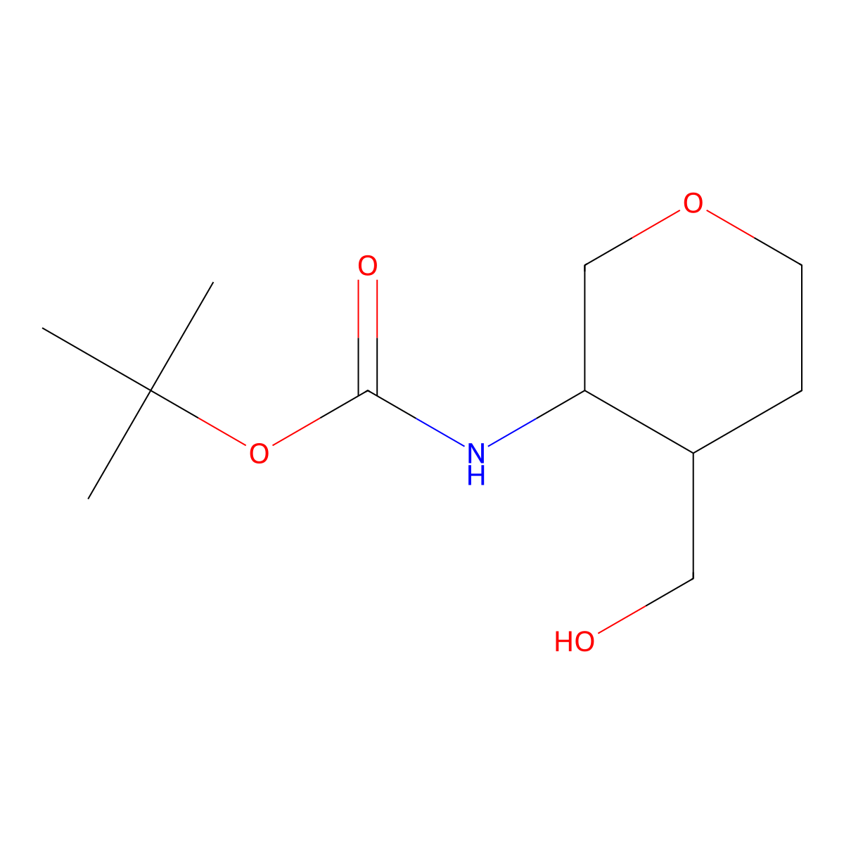 tert-butyl N-[(3R,4R)-4-(hydroxymethyl)oxan-3-yl]carbamate molecular structure, CAS 1461718-86-4