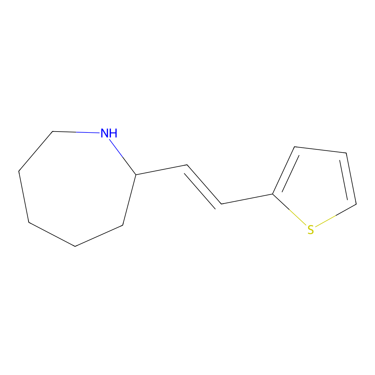2-[2-(Thiophen-2-yl)ethenyl]azepane molecular structure, CAS 1461726-86-2