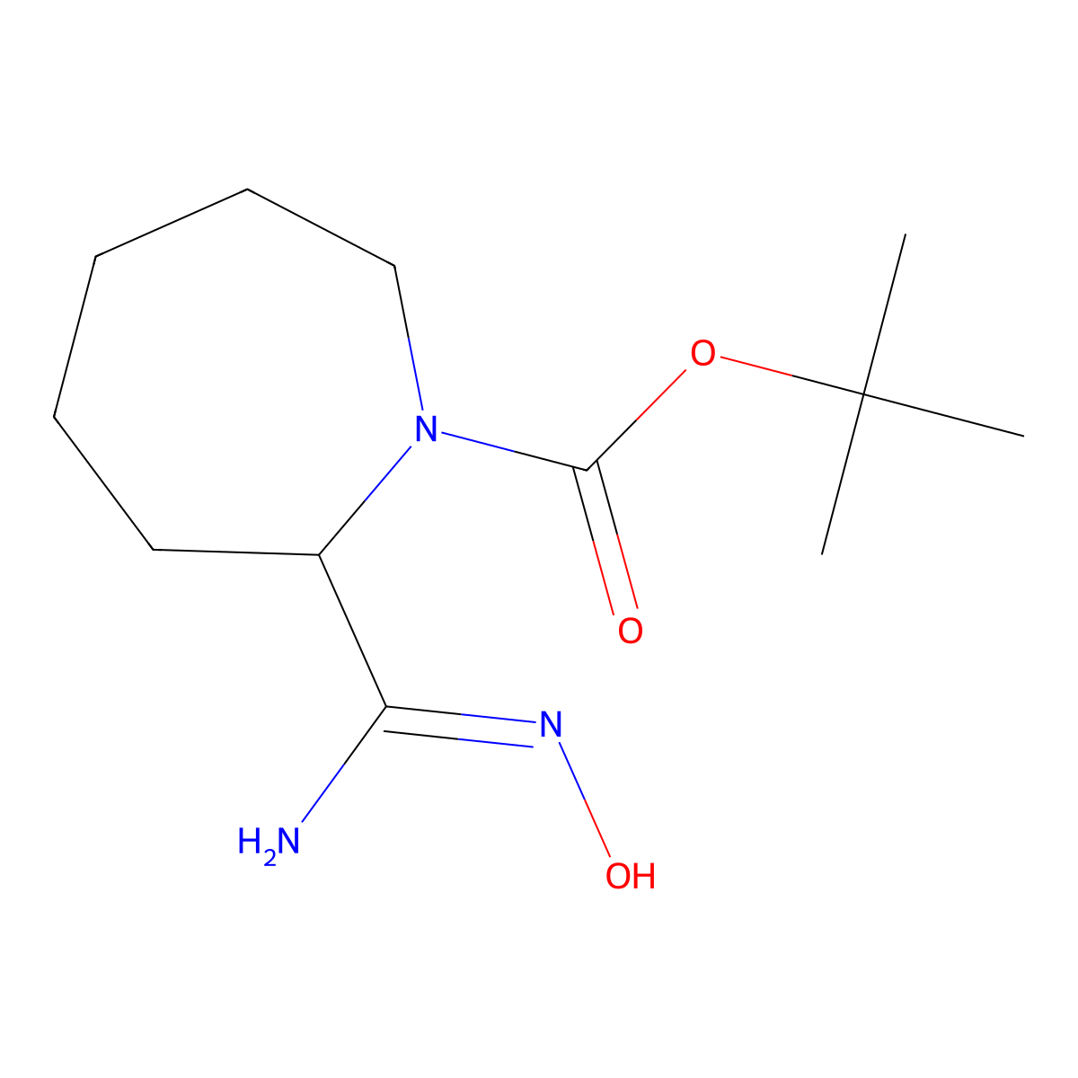 tert-Butyl 2-(N'-hydroxycarbamimidoyl)azepane-1-carboxylate molecular structure, CAS 1461726-87-3