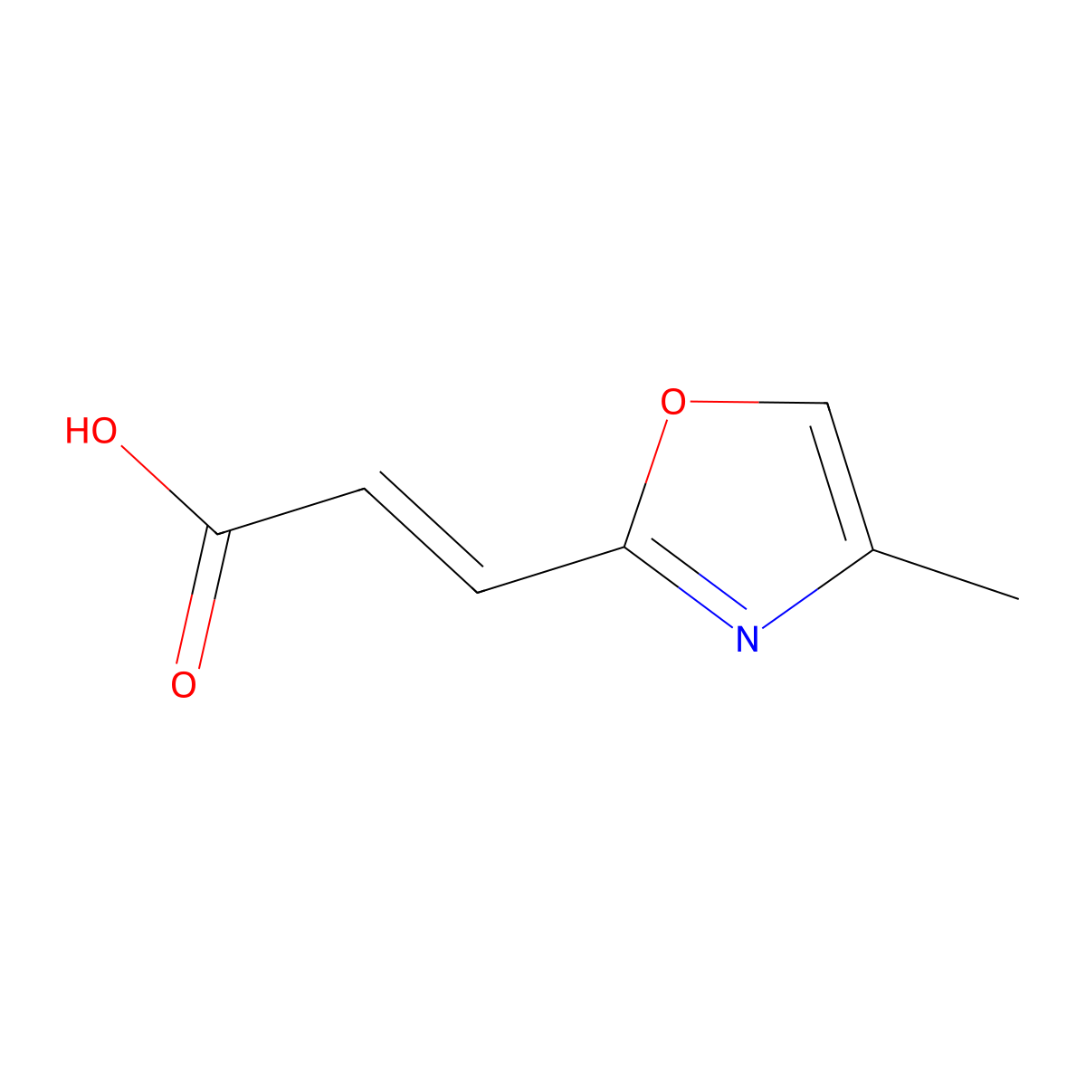 3-(4-Methyl-1,3-oxazol-2-yl)prop-2-enoic acid molecular structure, CAS 1461726-93-1