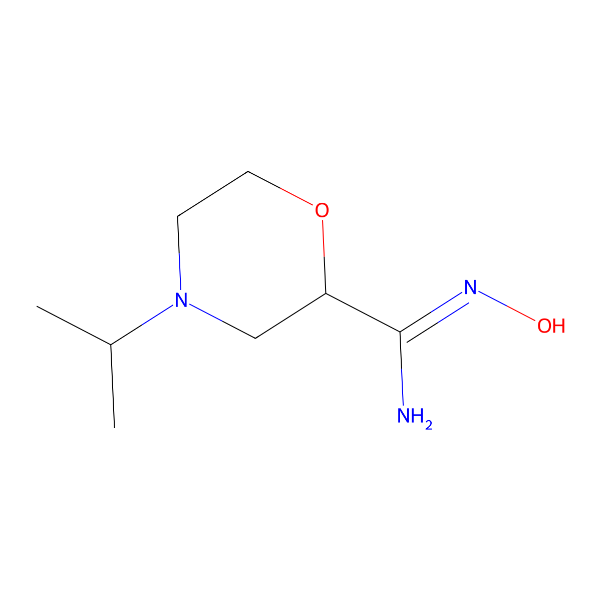 N'-hydroxy-4-(propan-2-yl)morpholine-2-carboximidamide molecular structure, CAS 1461727-00-3