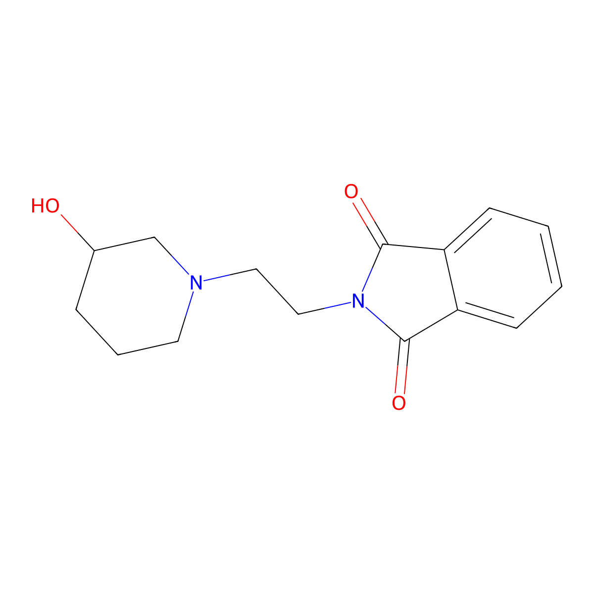 2-[2-(3-Hydroxypiperidin-1-yl)ethyl]isoindole-1,3-dione molecular structure, CAS 1461733-11-8