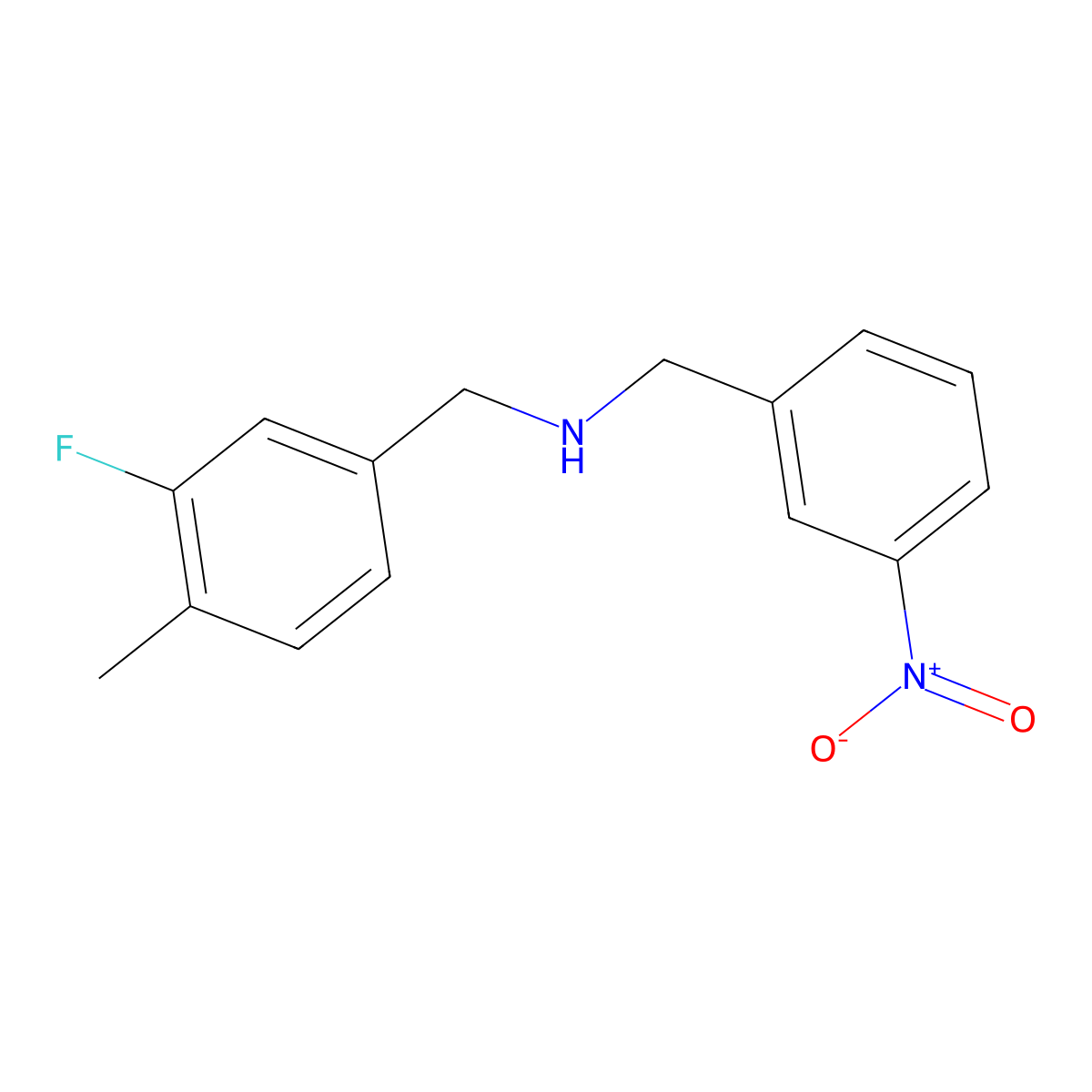 [(3-Fluoro-4-methylphenyl)methyl][(3-nitrophenyl)methyl]amine molecular structure, CAS 1461738-09-9