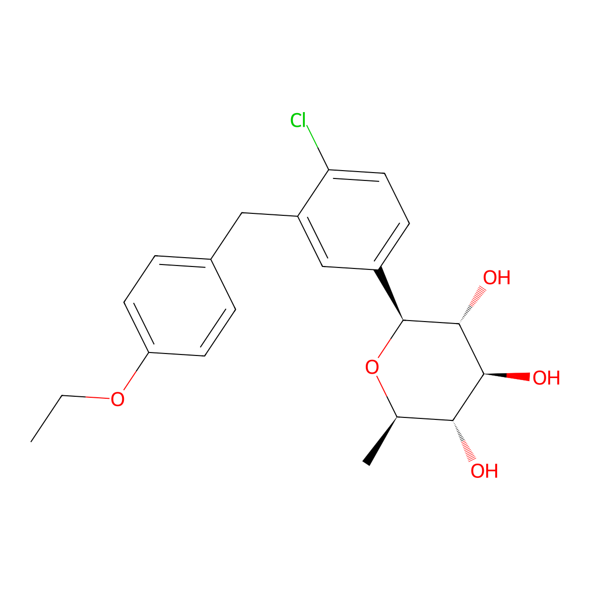 (1S)-1,5-Anhydro-1-C-[4-chloro-3-[(4-ethoxyphenyl)methyl]phenyl]-6-deoxy-D-glucitol molecular structure, CAS 1461750-27-5