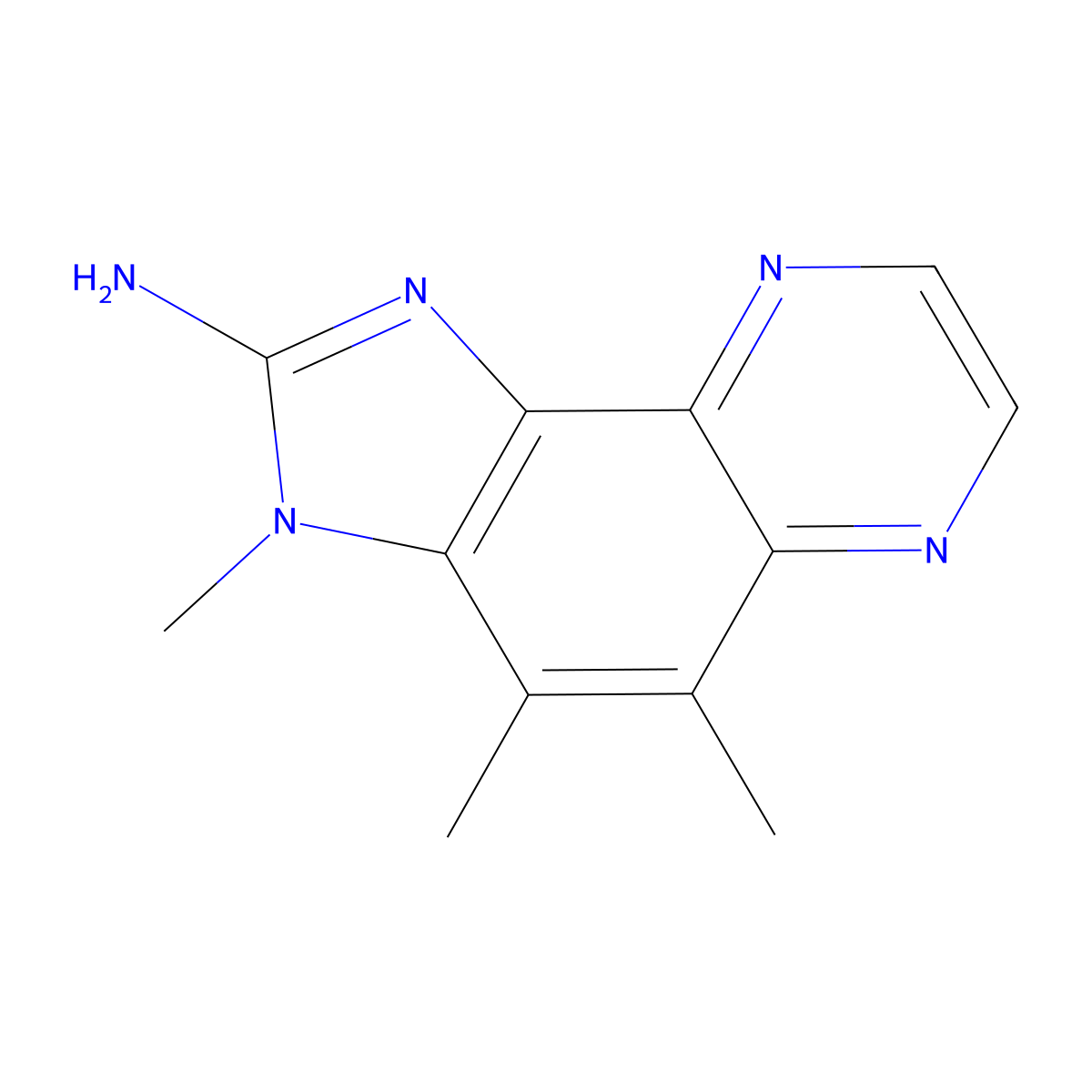 3H-Imidazo(4,5-f)quinoxalin-2-amine, 3,4,5-trimethyl- molecular structure, CAS 146177-59-5
