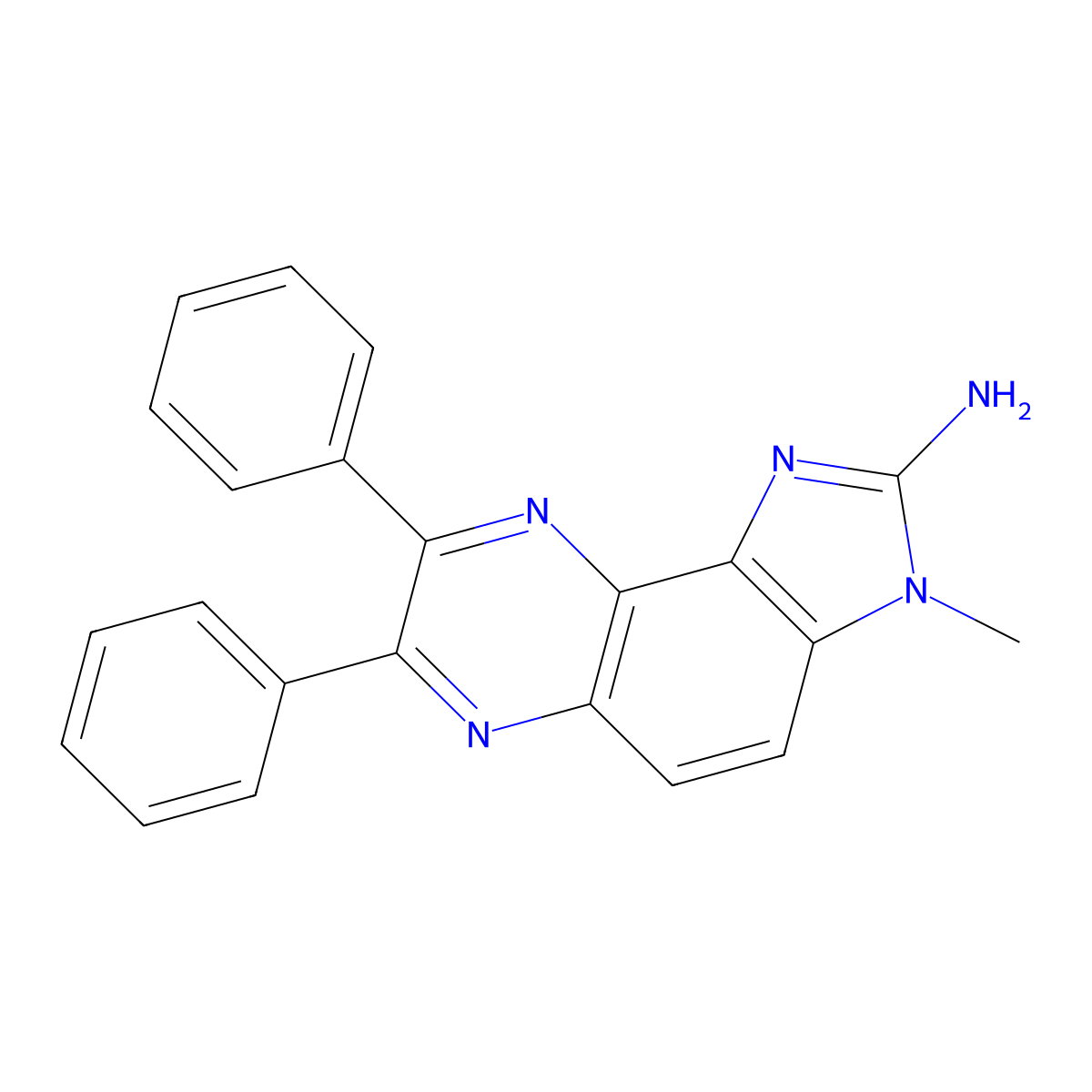 2-Amino-3-methyl-7,8-diphenylimidazo(4,5-f)quinoxaline molecular structure, CAS 146177-63-1